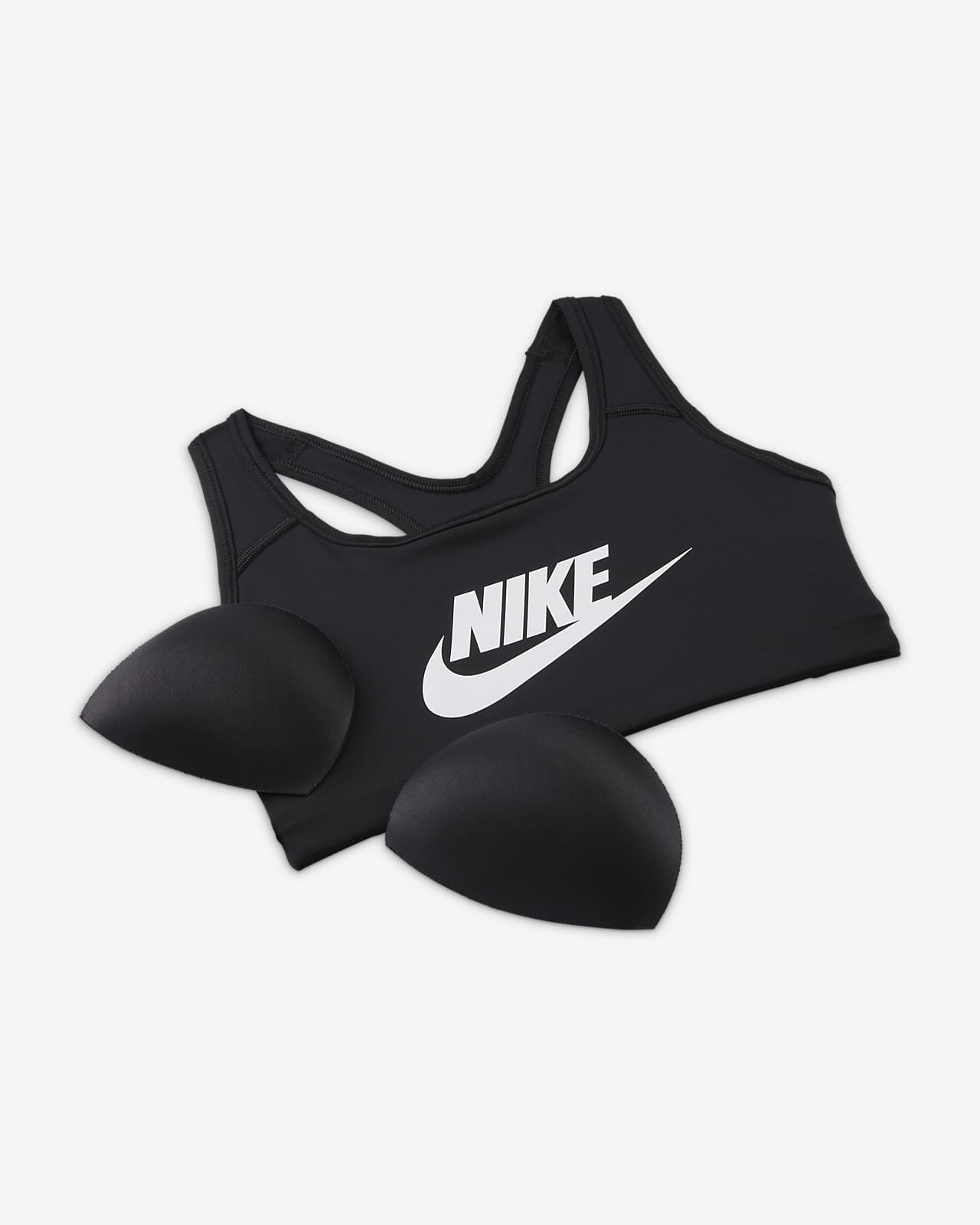 Nike Swoosh Futura Bra W - white/black, Tennis Zone