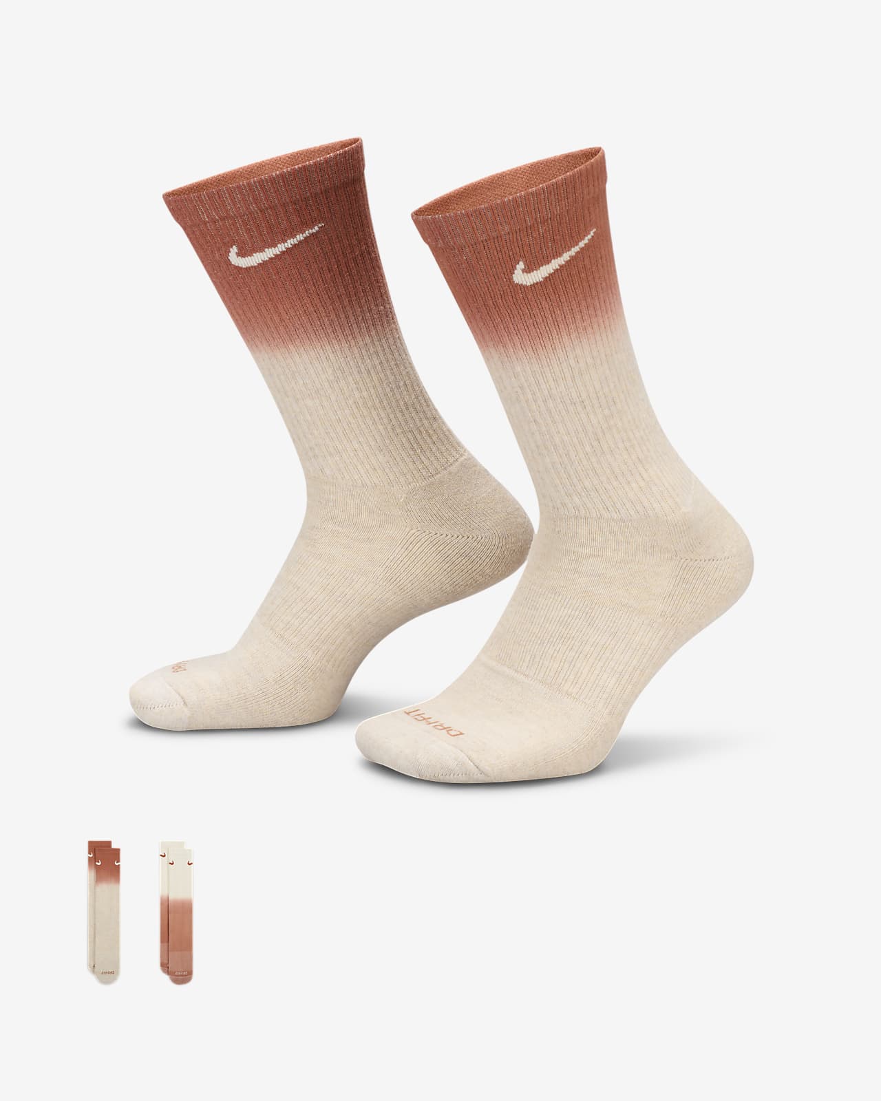 Κάλτσες μεσαίου ύψους με αντικραδασμική προστασία Nike Everyday Plus (δύο ζευγάρια)