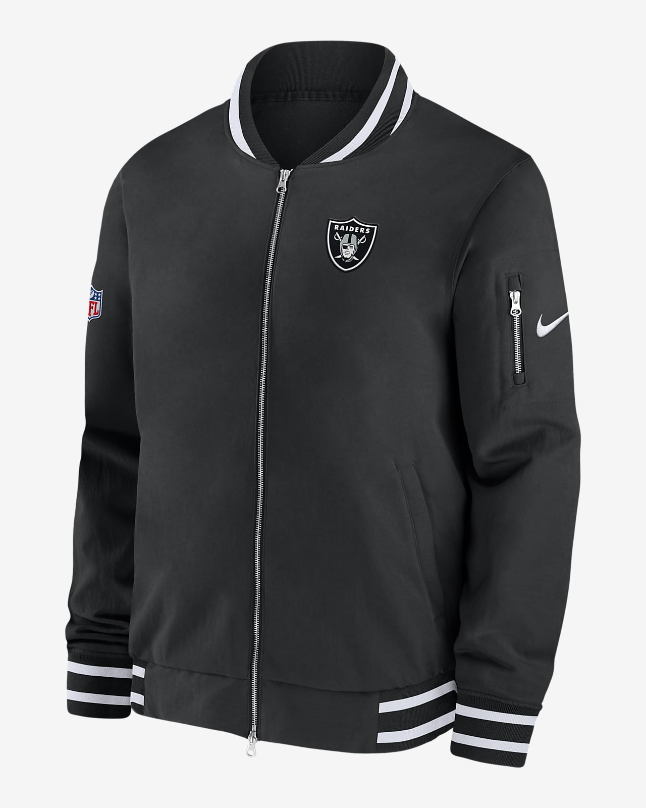 Nike Coach (NFL Las Vegas Raiders) Men's Full-Zip Bomber Jacket