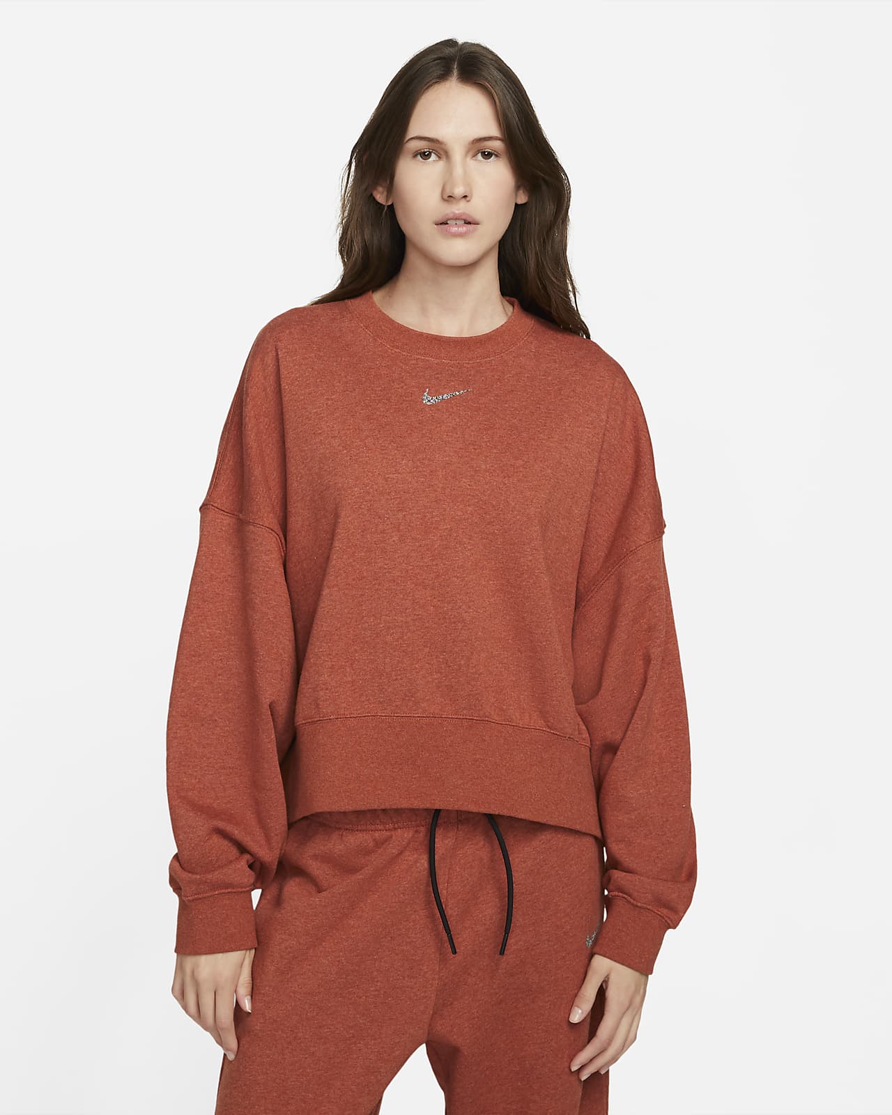 Maglia a girocollo oversize in fleece Nike Sportswear Collection Essentials  - Donna. Nike IT