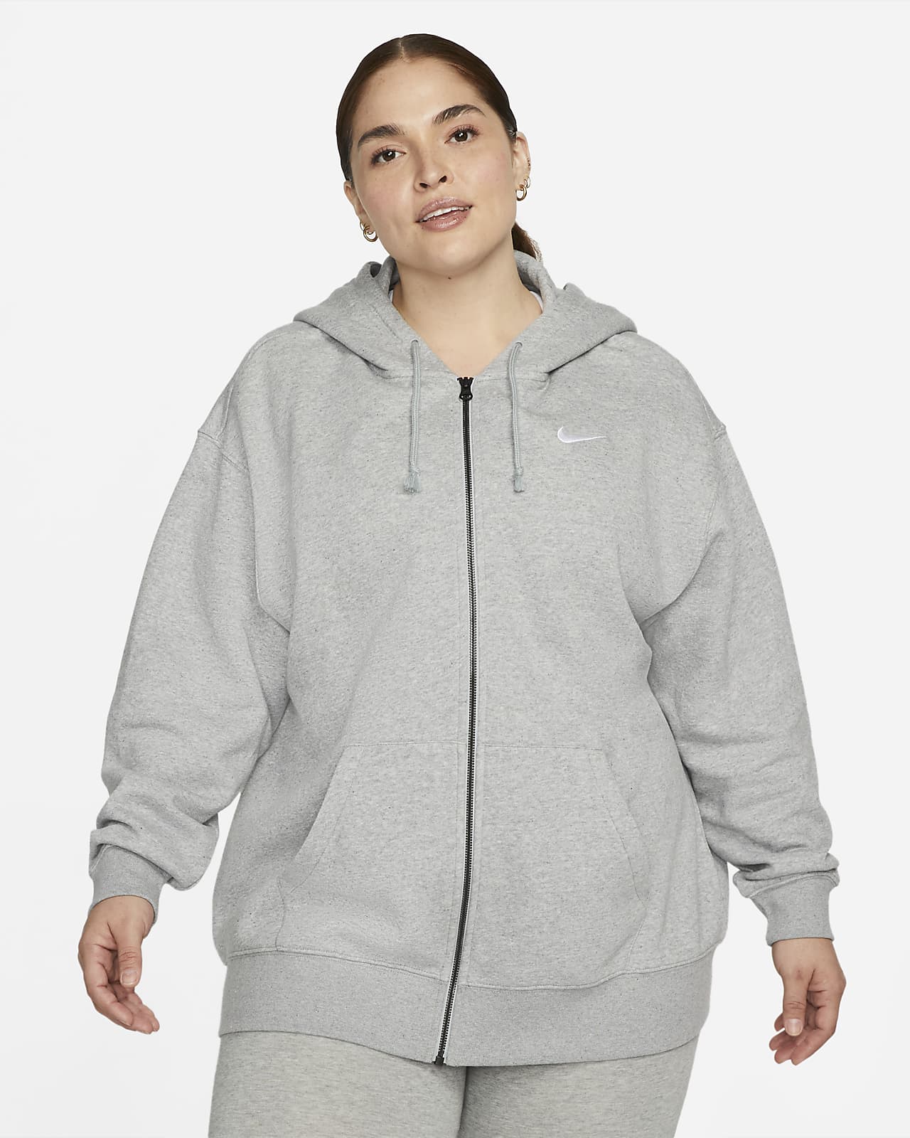 Felpa in fleece con cappuccio e zip a tutta lunghezza Nike Sportswear  Essentials (Plus size) - Donna. Nike CH