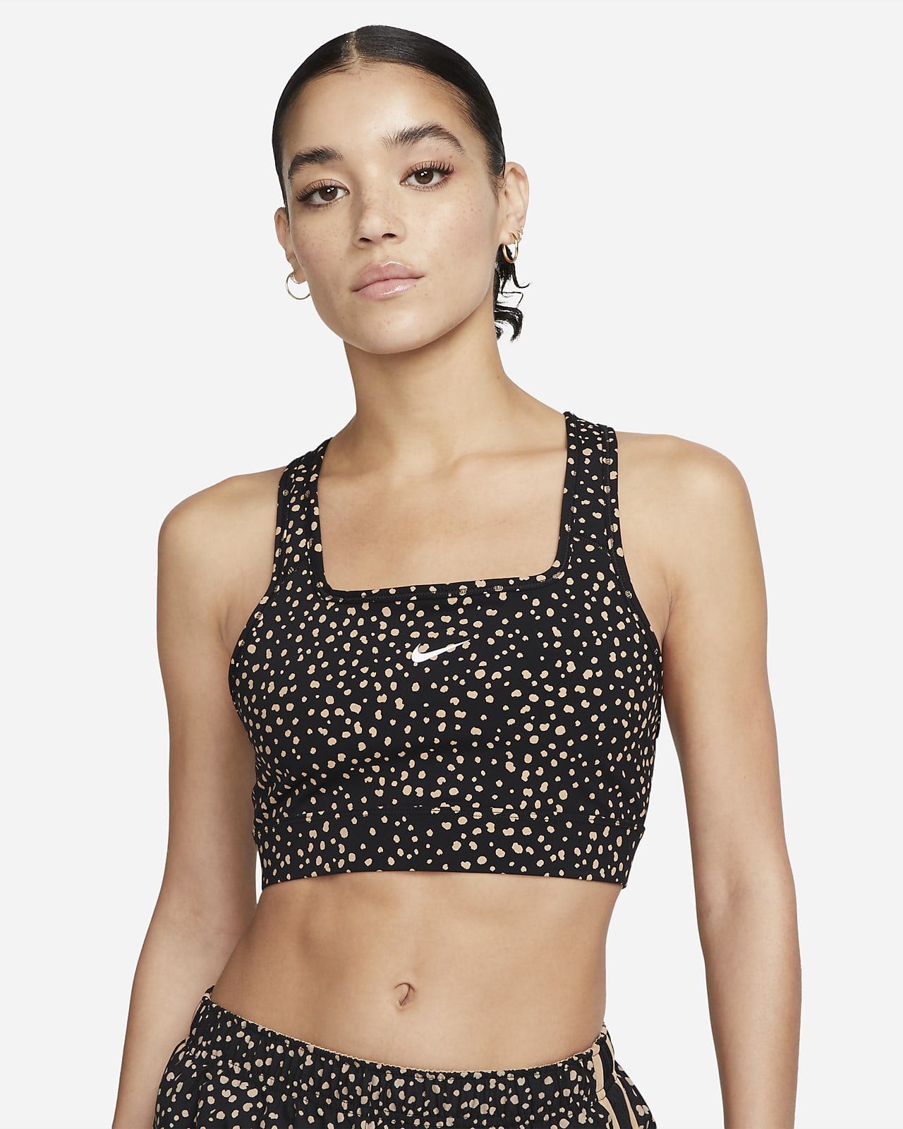 Nike Dri-FIT Swoosh Women's Medium-Support 1-Piece Pad Allover Print Sports Bra