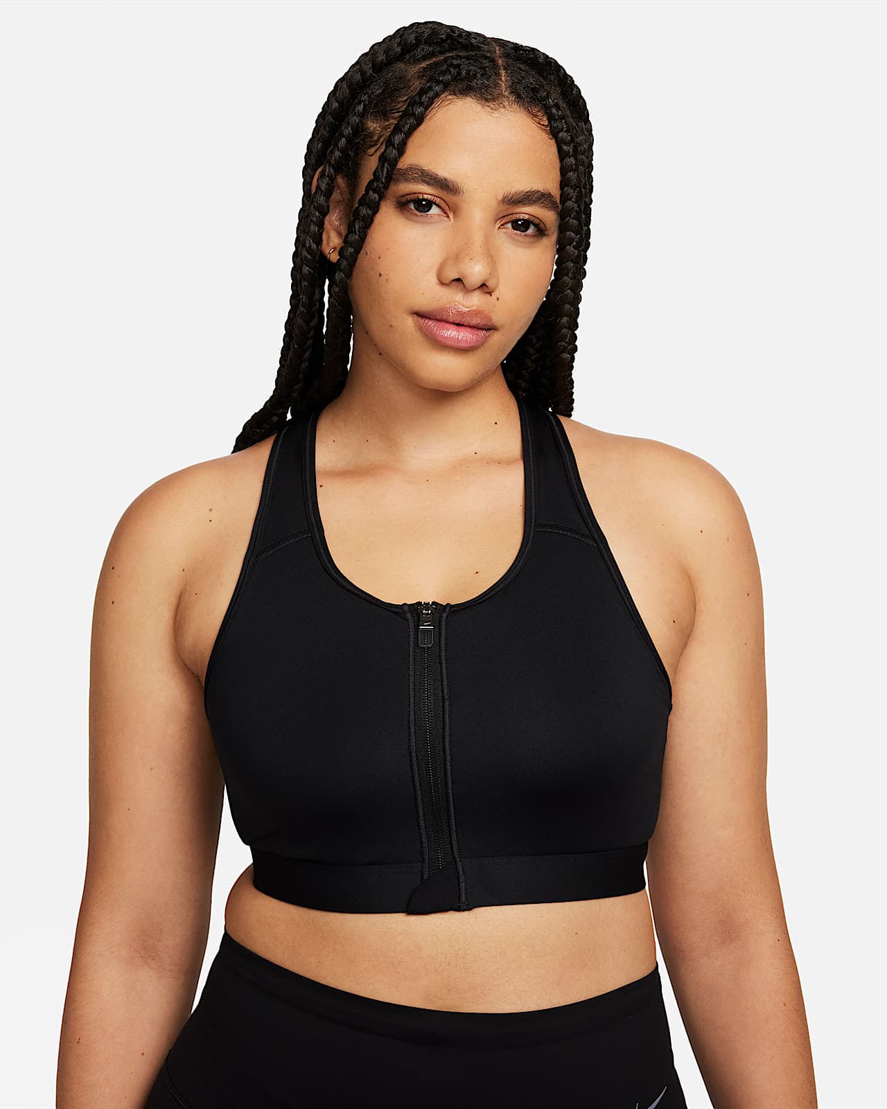 Bra imbottito a sostegno medio con zip sul davanti Nike Dri-FIT Swoosh -  Donna. Nike IT