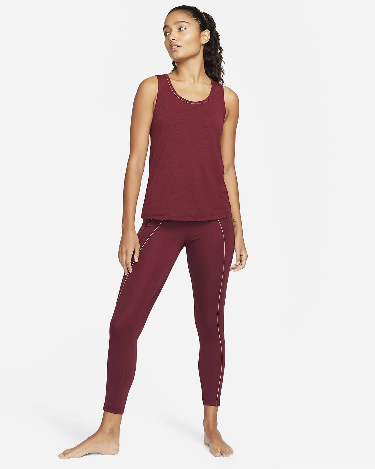 Leggings de cintura alta con ribete met lico de 7 8 para mujer Nike Yoga