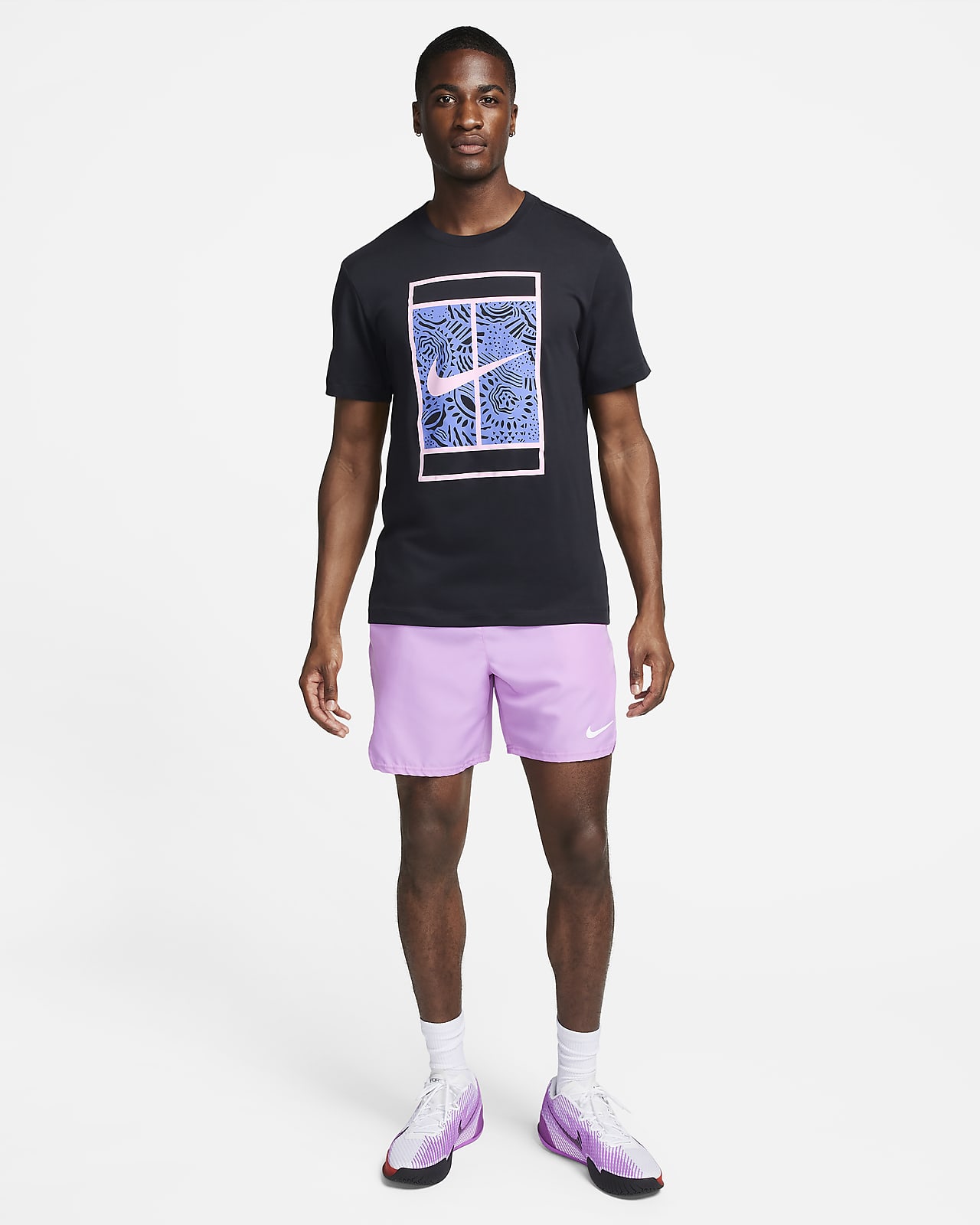 LU Herren-Tennis-T-Shirt. Dri-FIT Nike NikeCourt