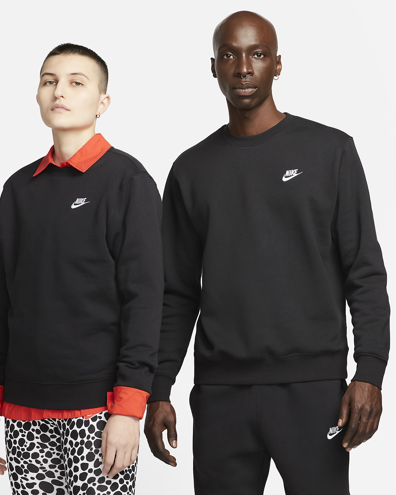 Fleecetröja med rund hals Nike Sportswear Club för män