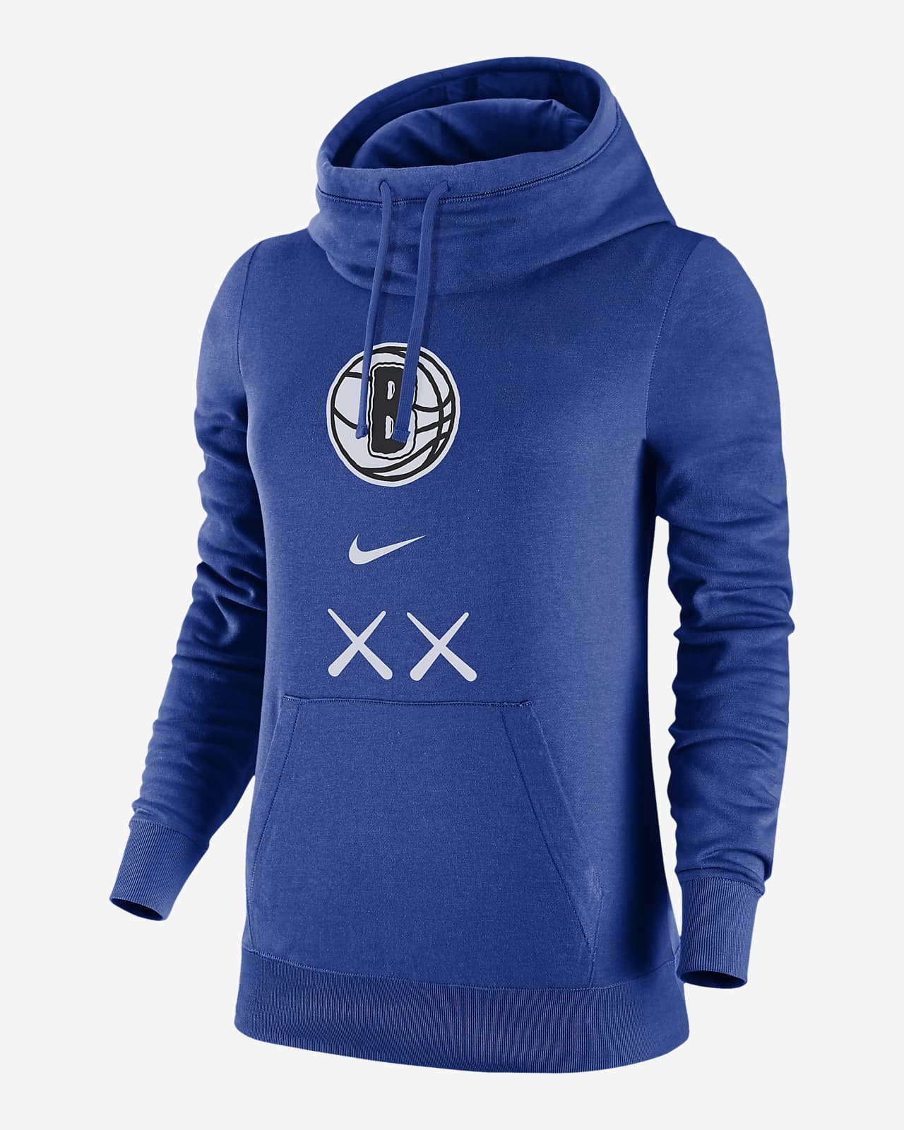 Brooklyn Nets Club Fleece 2023/24 City Edition Nike NBA-hoodie met trechterhals voor dames