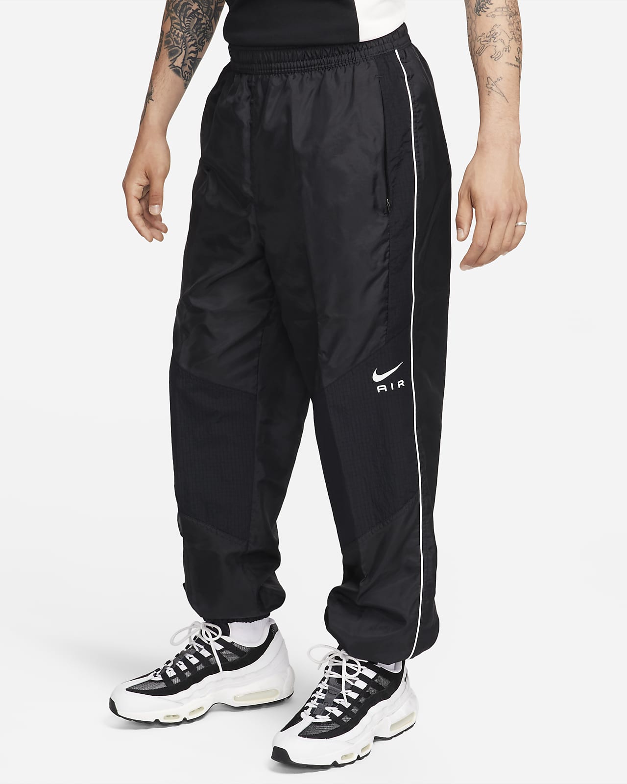 Nike Sportswear AIR PANT - Tracksuit bottoms - black/summit white