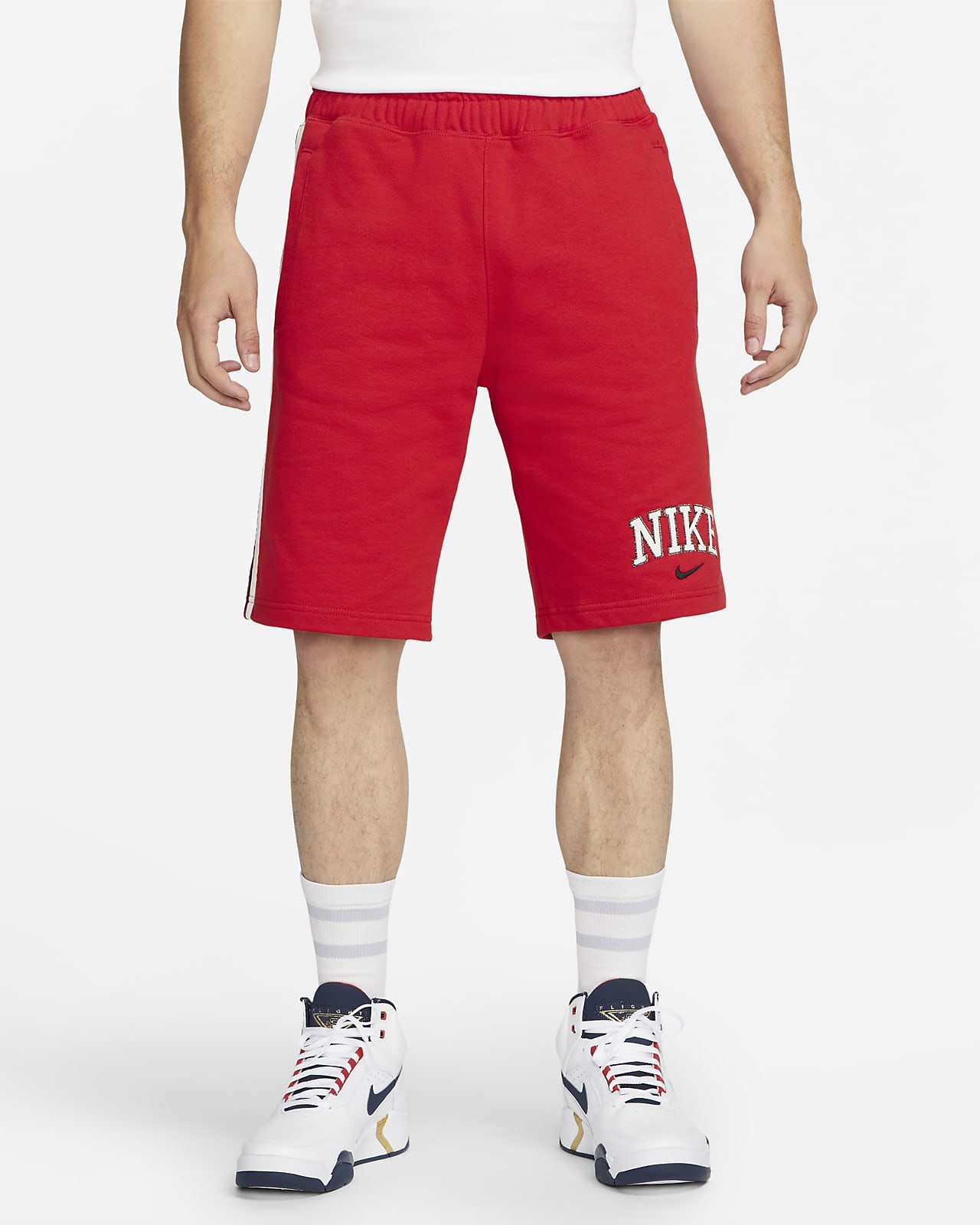 nike sweat shorts red