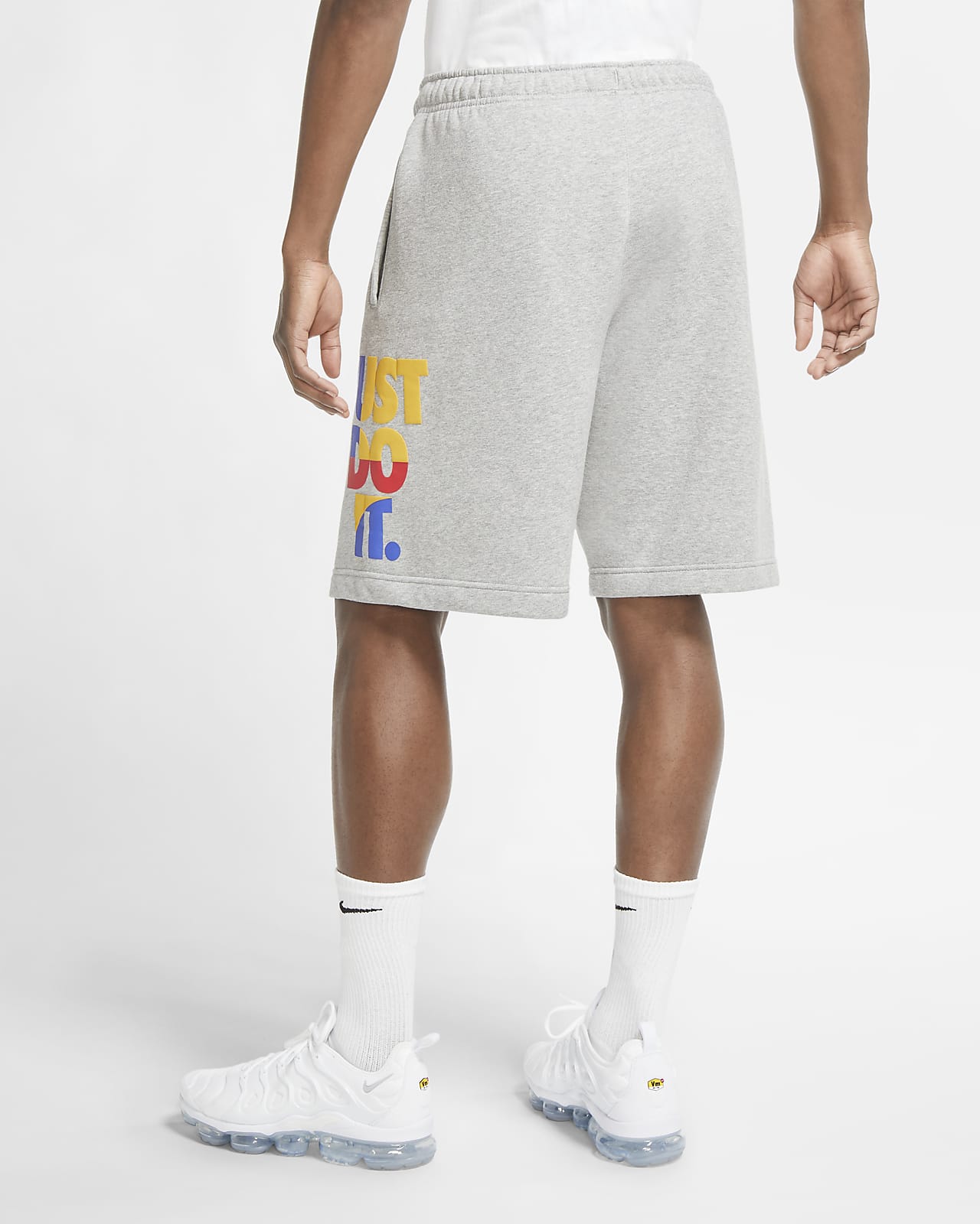 mens white nike fleece shorts
