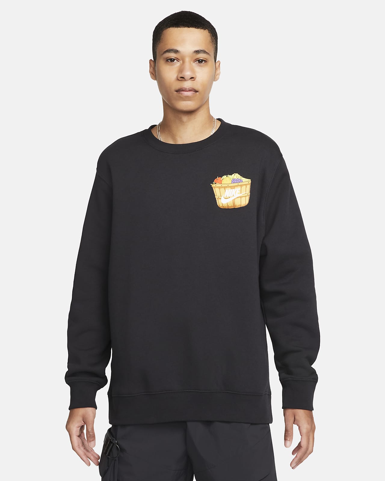 nike men's black crew neck sweatshirt