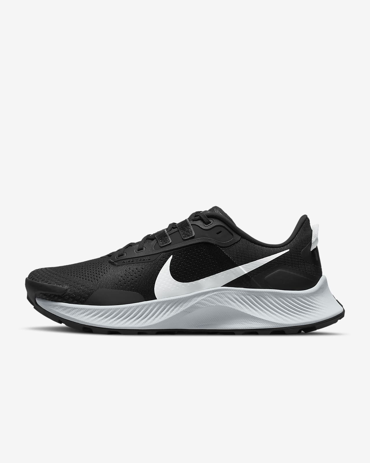 nike running air zoom pegasus trail trainers in black