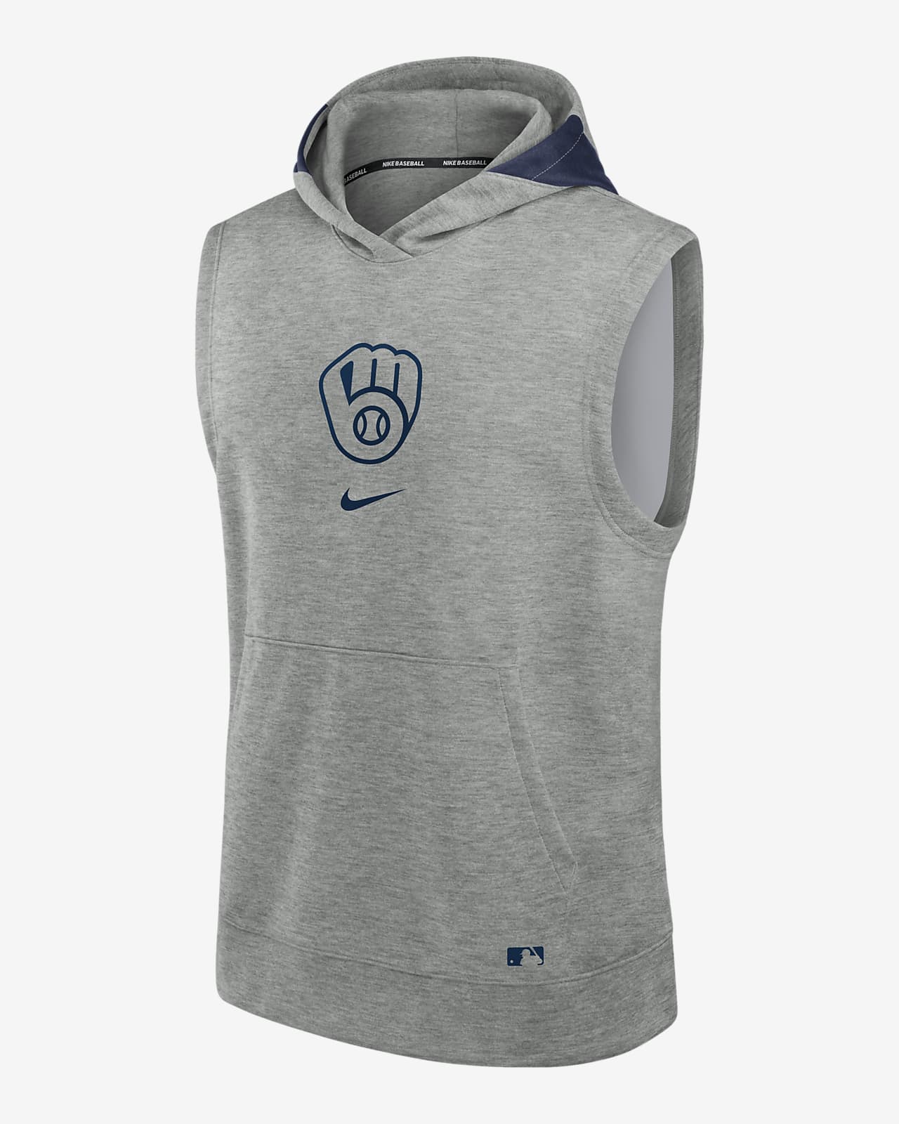 Milwaukee Brewers Authentic Collection Early Work Men’s Nike Dri-FIT MLB Sleeveless Pullover Hoodie