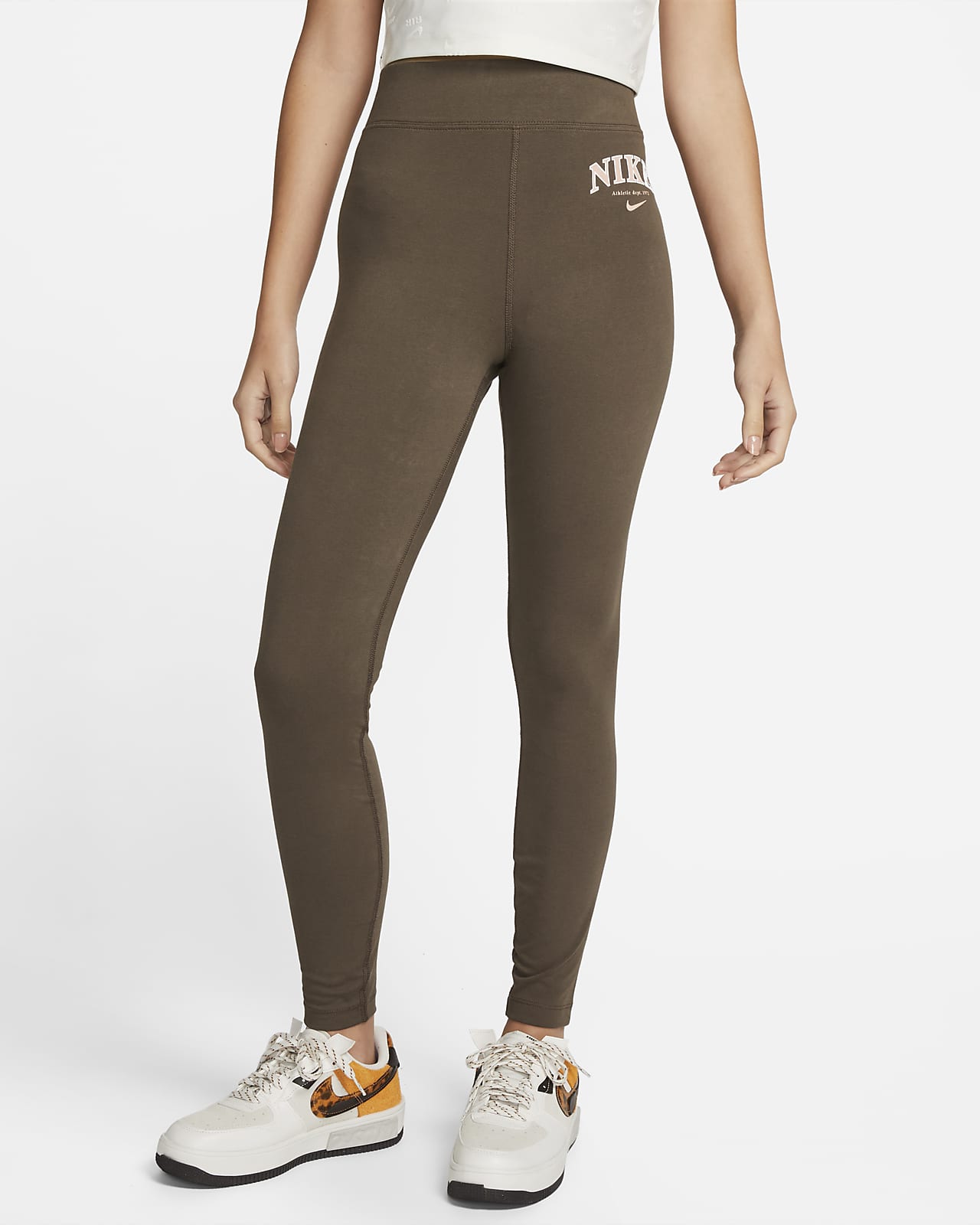 Nike Sportswear Logo-Leggings mit hohem Bund für Damen
