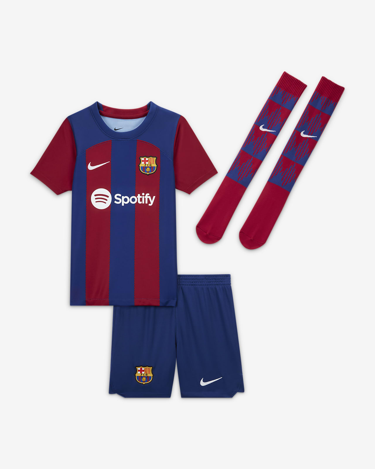 FC Barcelona Home-Nike Dri-FIT-sæt i 3 dele til mindre børn. Nike DK