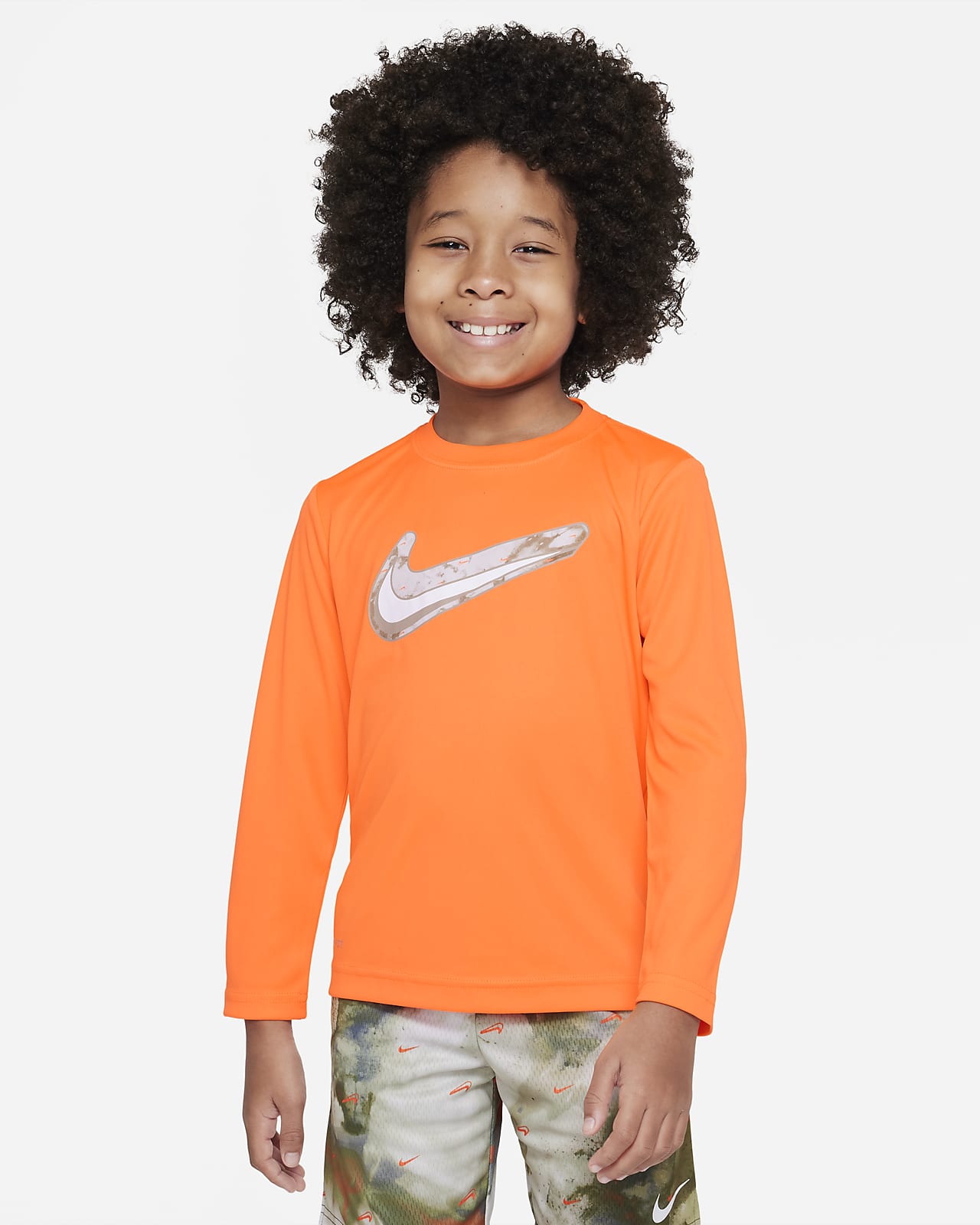 Ijver etiquette Publicatie Nike Dri-FIT Textured Swoosh Long Sleeve Tee Little Kids' T-Shirt. Nike.com