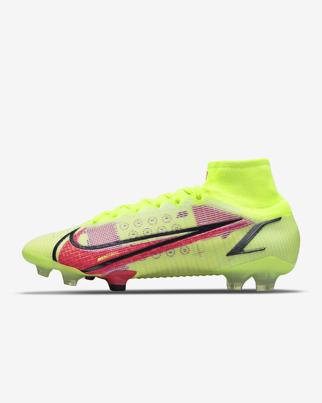 nike mercurial superfly vi elite fg soccer cleat - volt/black