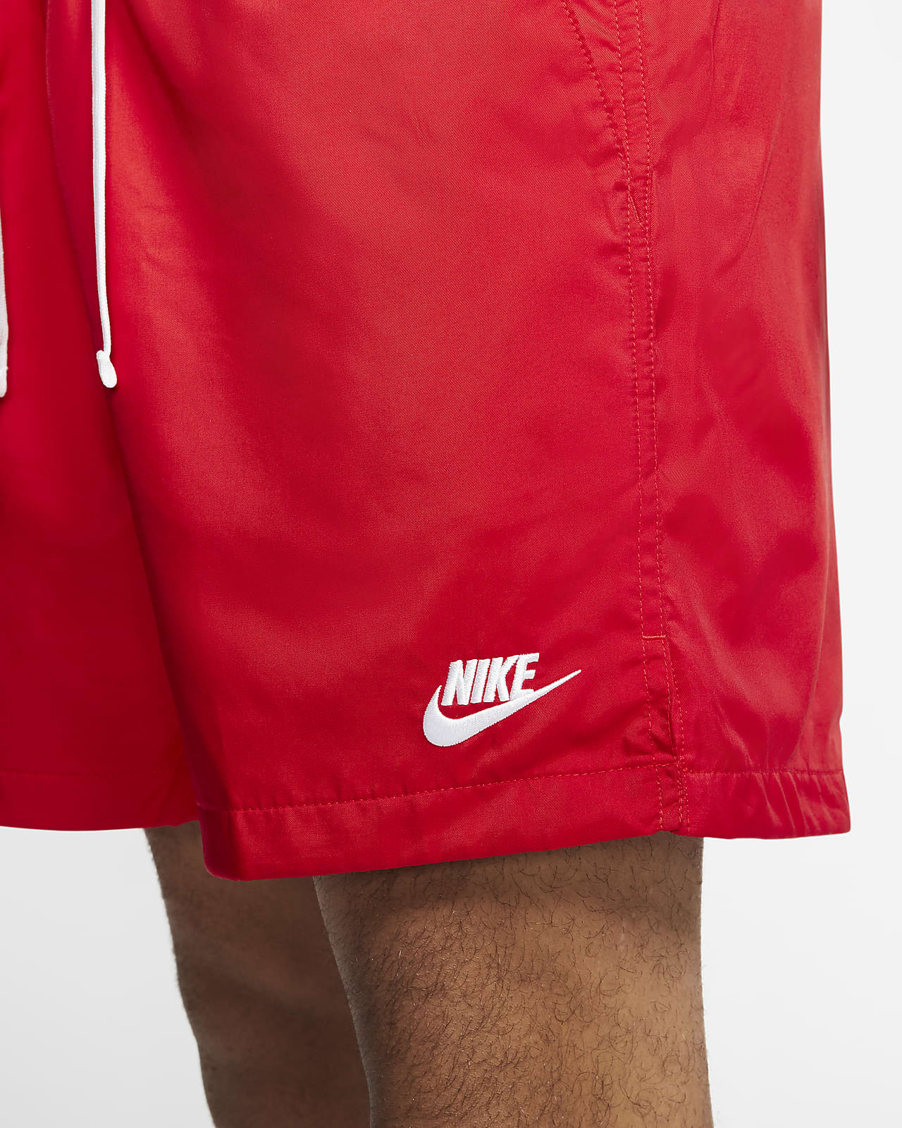 red woven nike shorts