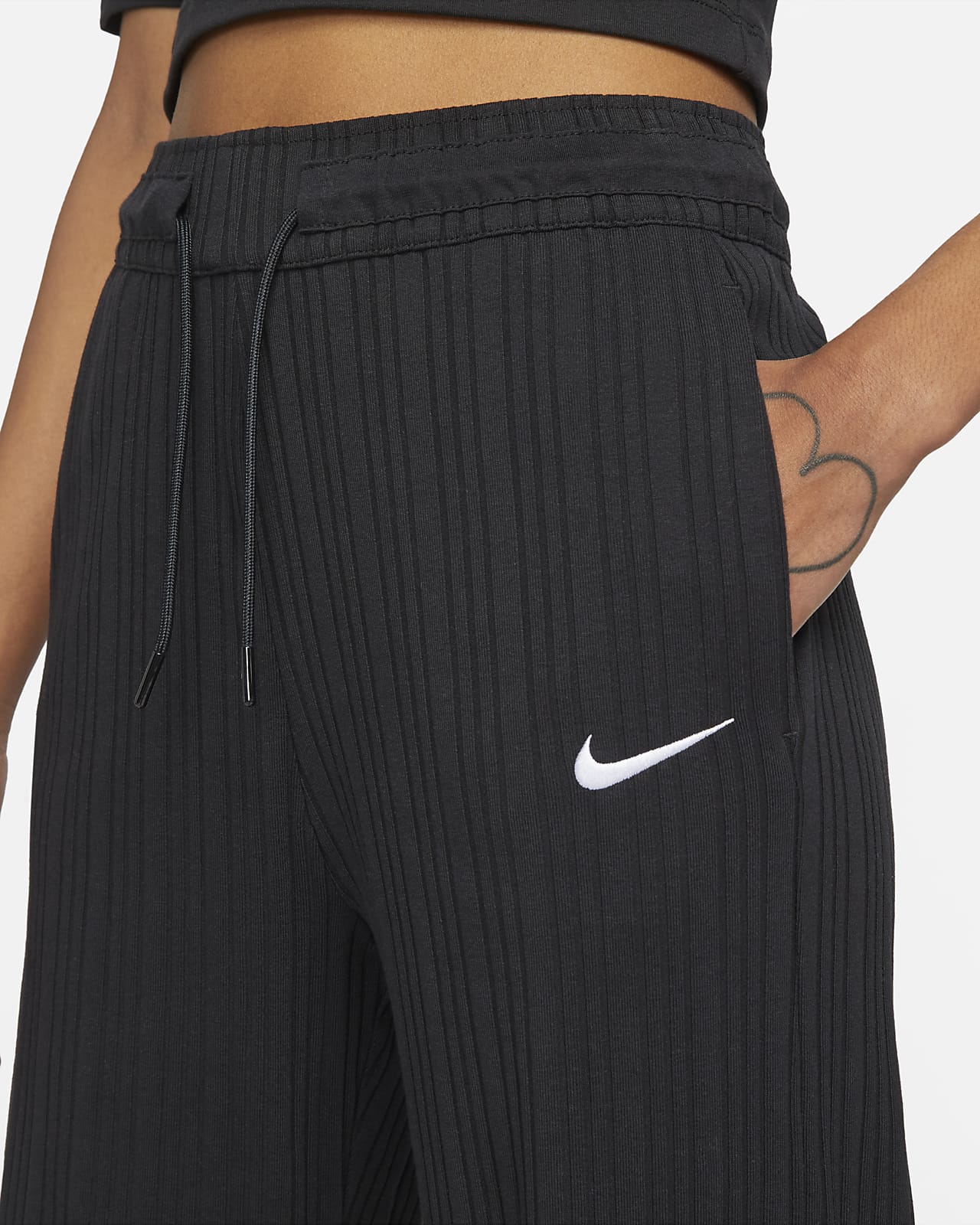 Pantalones anchos de jersey de tejido rib para mujer Nike Sportswear. Nike .com