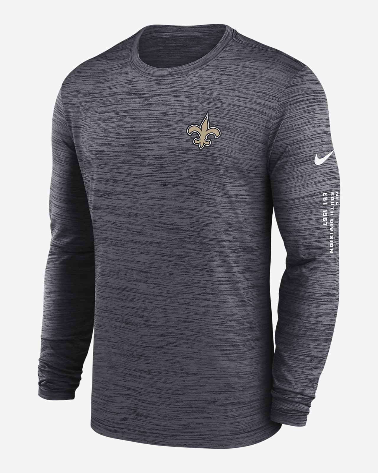 New Orleans Saints Velocity Men's Nike Dri-FIT NFL Long-Sleeve T-Shirt.