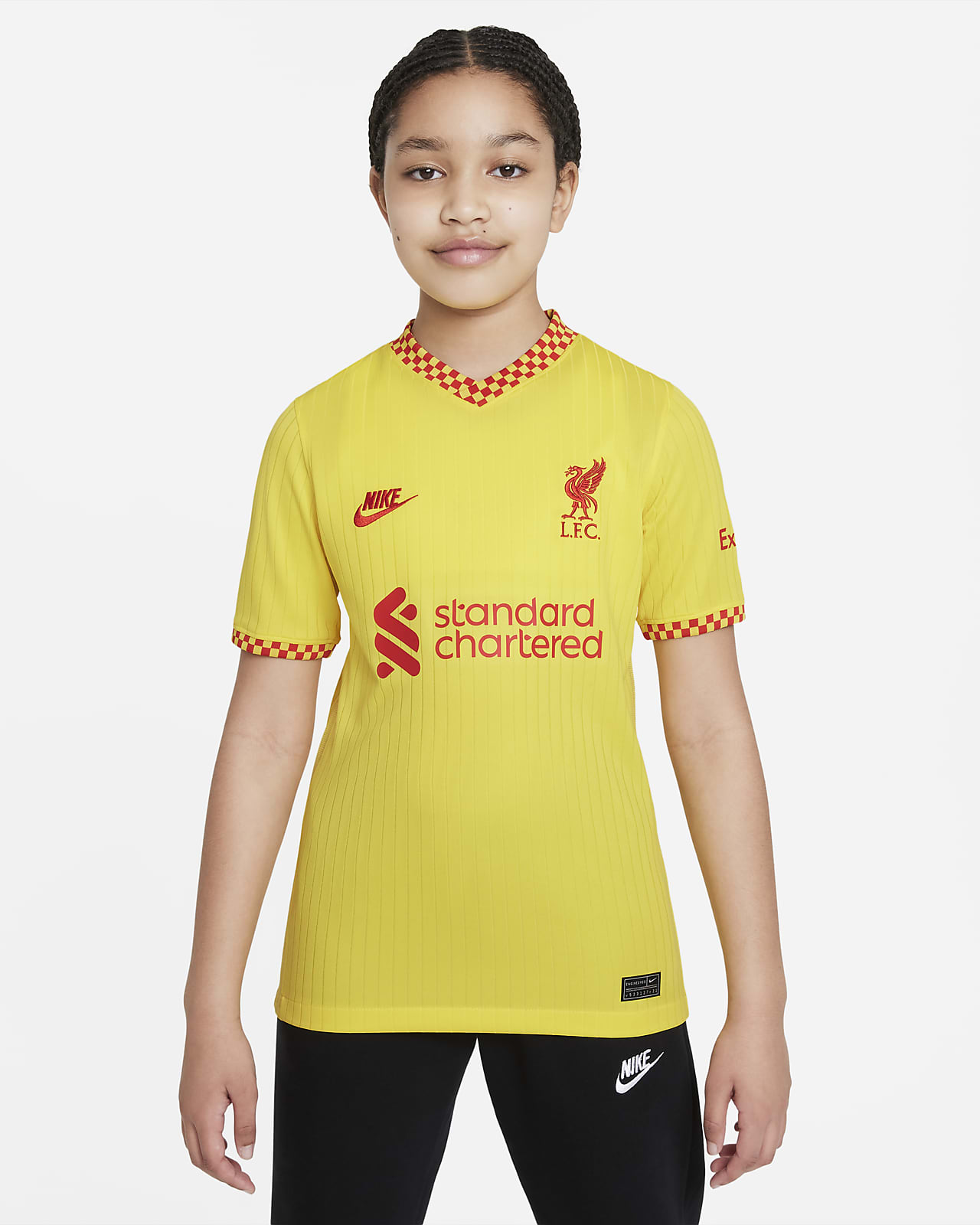 Camisola de futebol Nike Dri-FIT do terceiro equipamento Stadium Liverpool FC 2021/22 Júnior