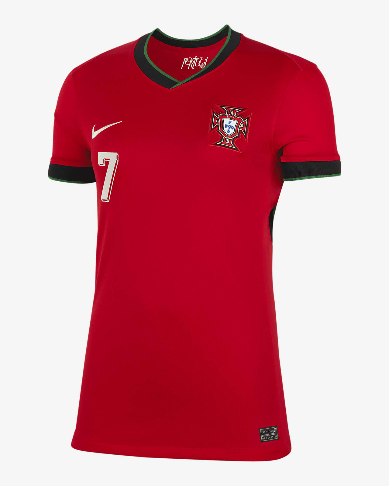 Jersey de fútbol Nike Dri-FIT de la selección nacional de Portugal local 2024 Stadium Cristiano Ronaldo para mujer