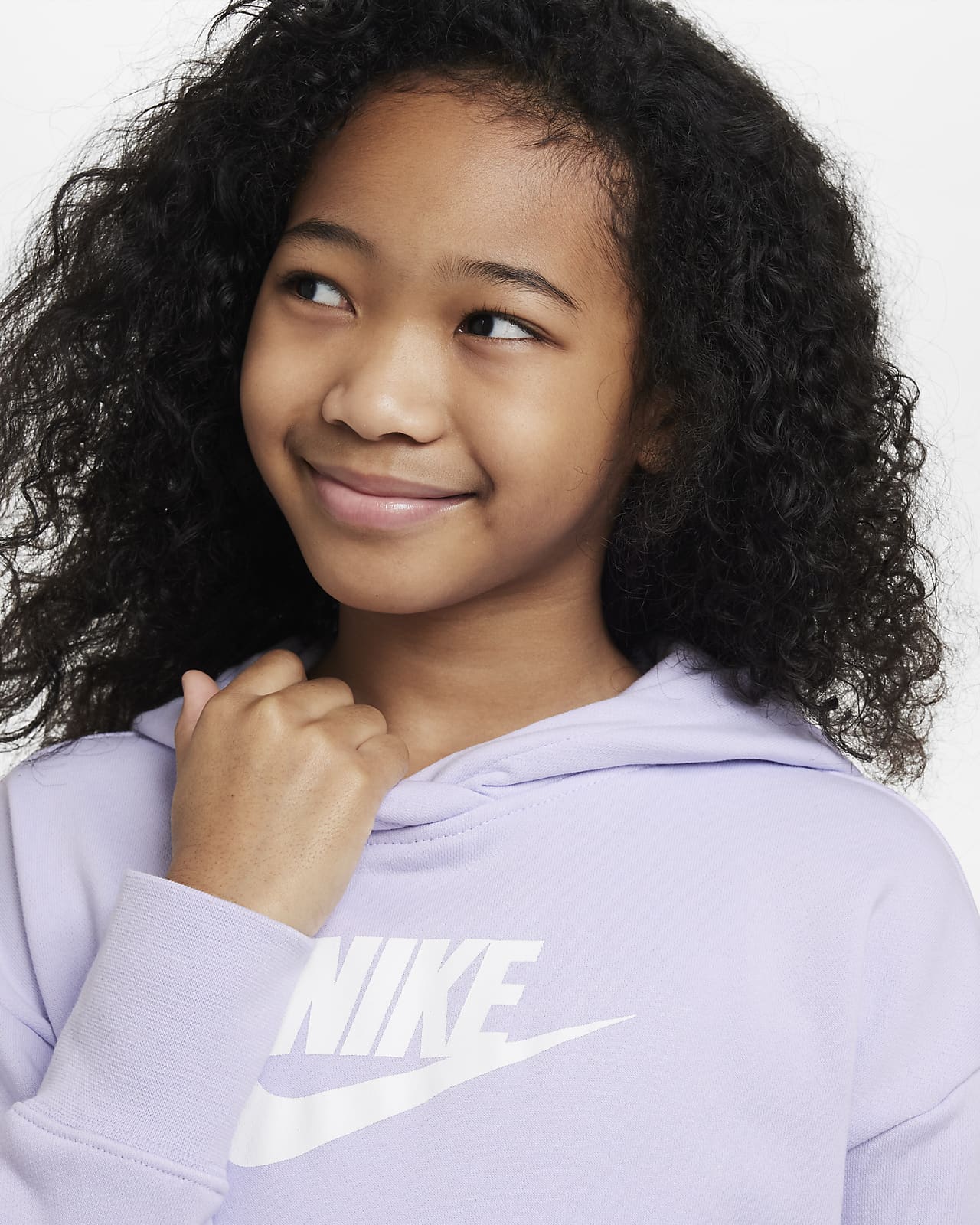 Nike Club Big Kids' (Girls') French Terry Cropped Hoodie. Nike