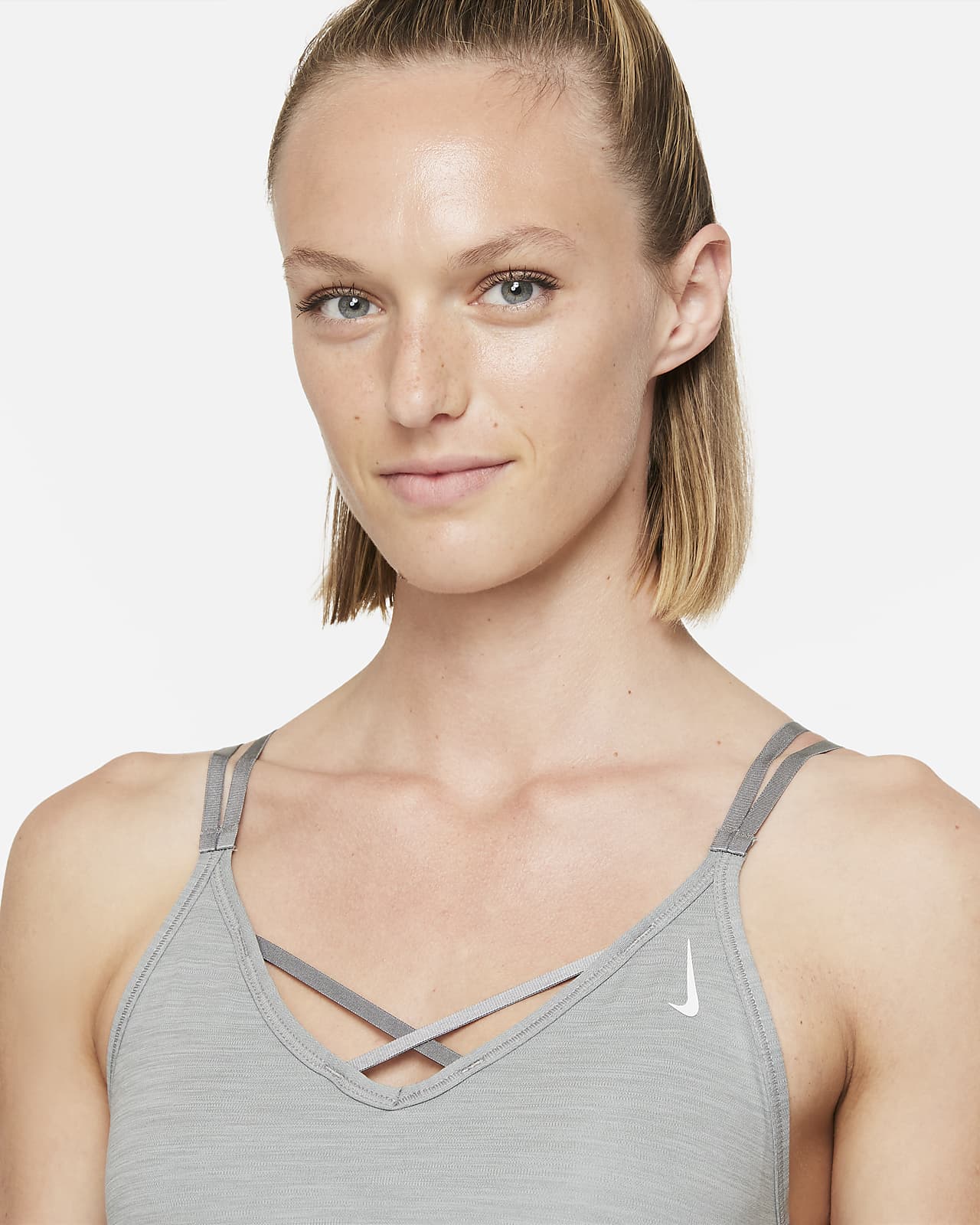 Nike Yoga Dri Fit Indy Womens Light Support Padded Strappy Sports Bra Nike Gb