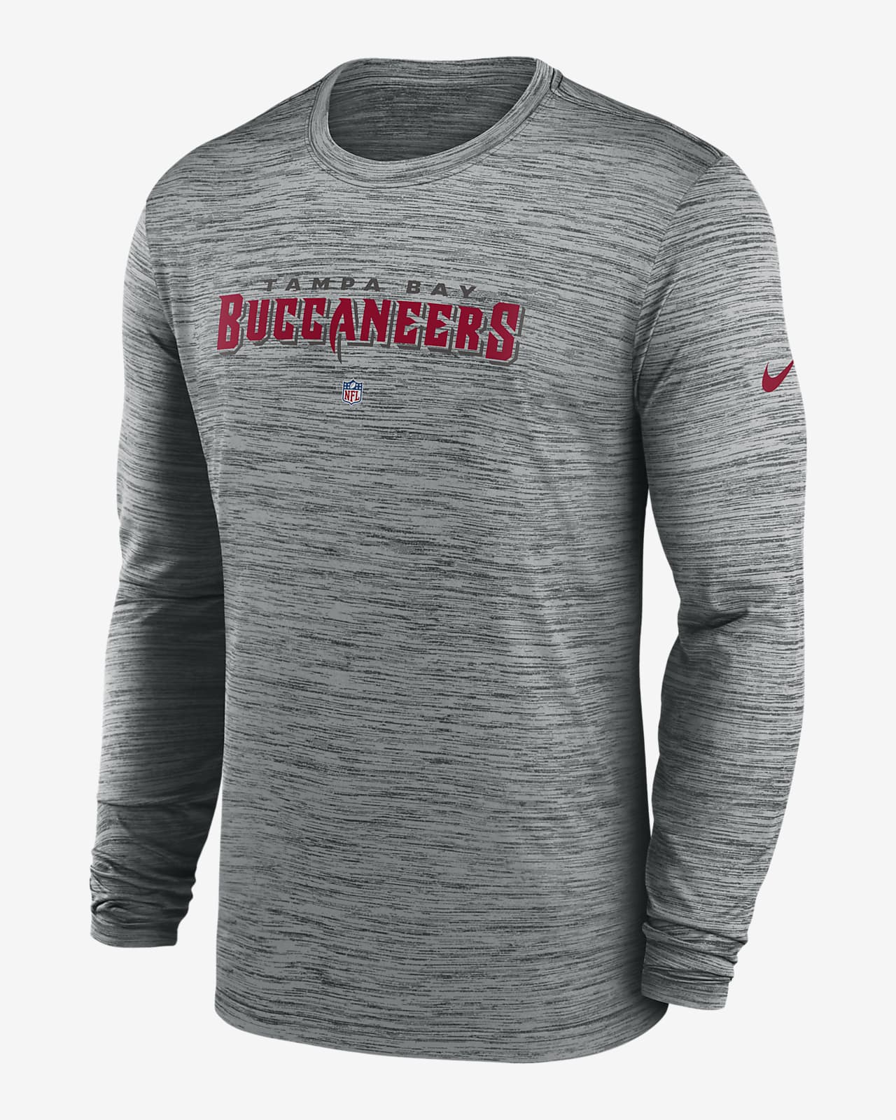 Nike Men's Dri-Fit Sideline Velocity (NFL Tampa Bay Buccaneers) Long-Sleeve T-Shirt in Grey, Size: Large | 00KX06G8B-078