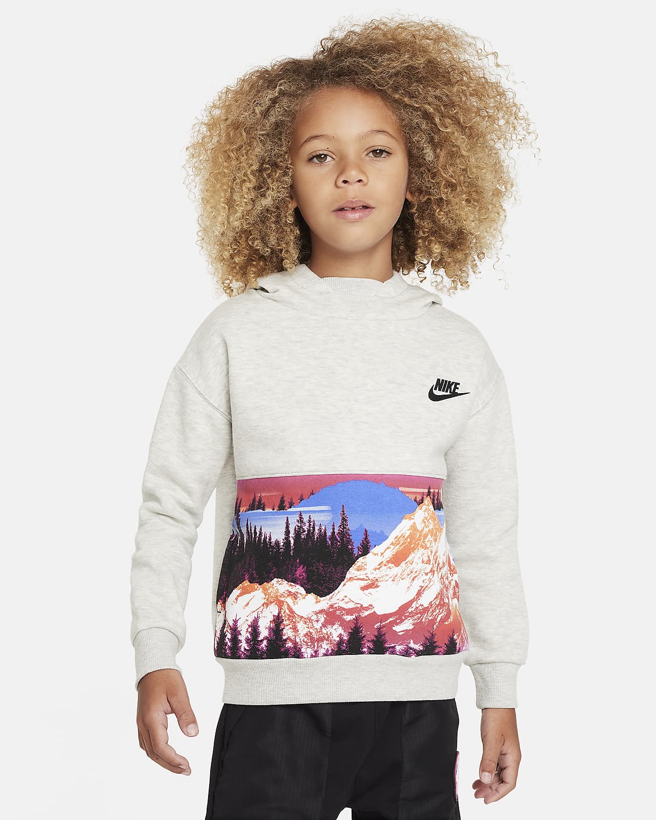 Nike Sportswear Snow Day Fleece Printed Pullover Little Kids Hoodie