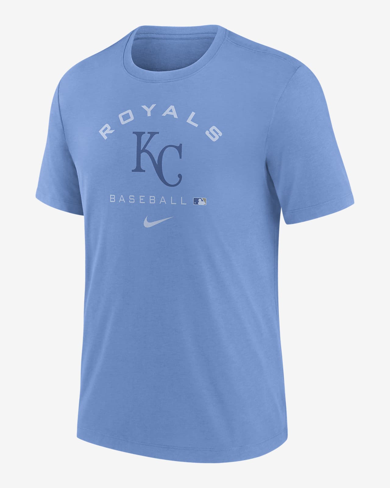 Nike Women's Kansas City Royals Light Blue Tri-Blend 3/4-Sleeve