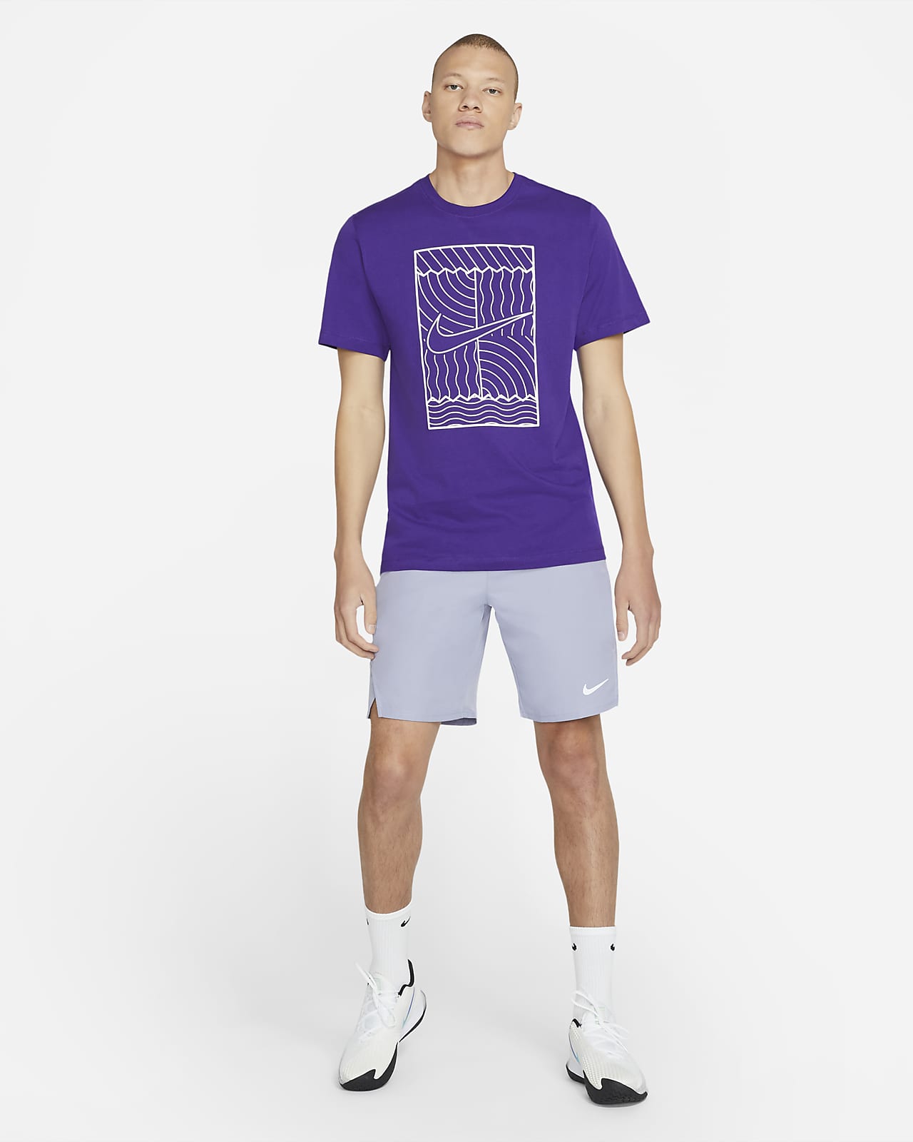 nike court purple shirt