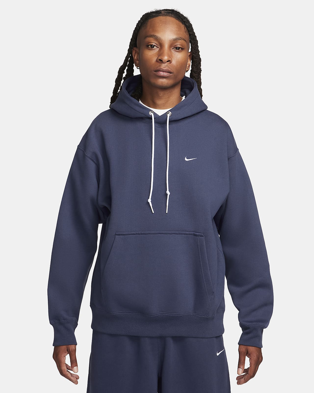 Hoodie pullover de lã cardada Nike Solo Swoosh para homem