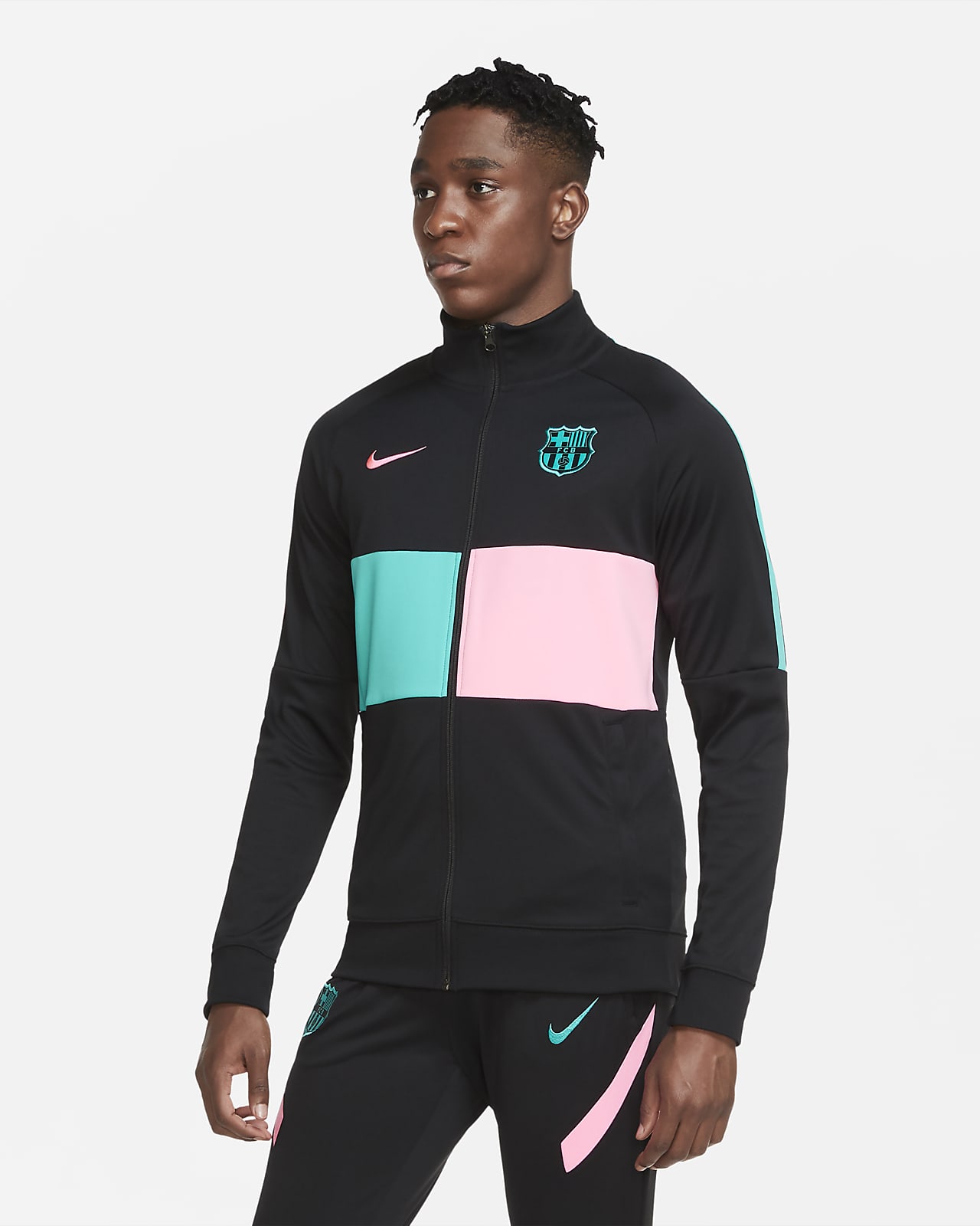 FC Barcelona Voetbaltrainingsjack voor heren. Nike NL Barcelona FC BARCELONA MEN'S FLEECE CREW van voetbal