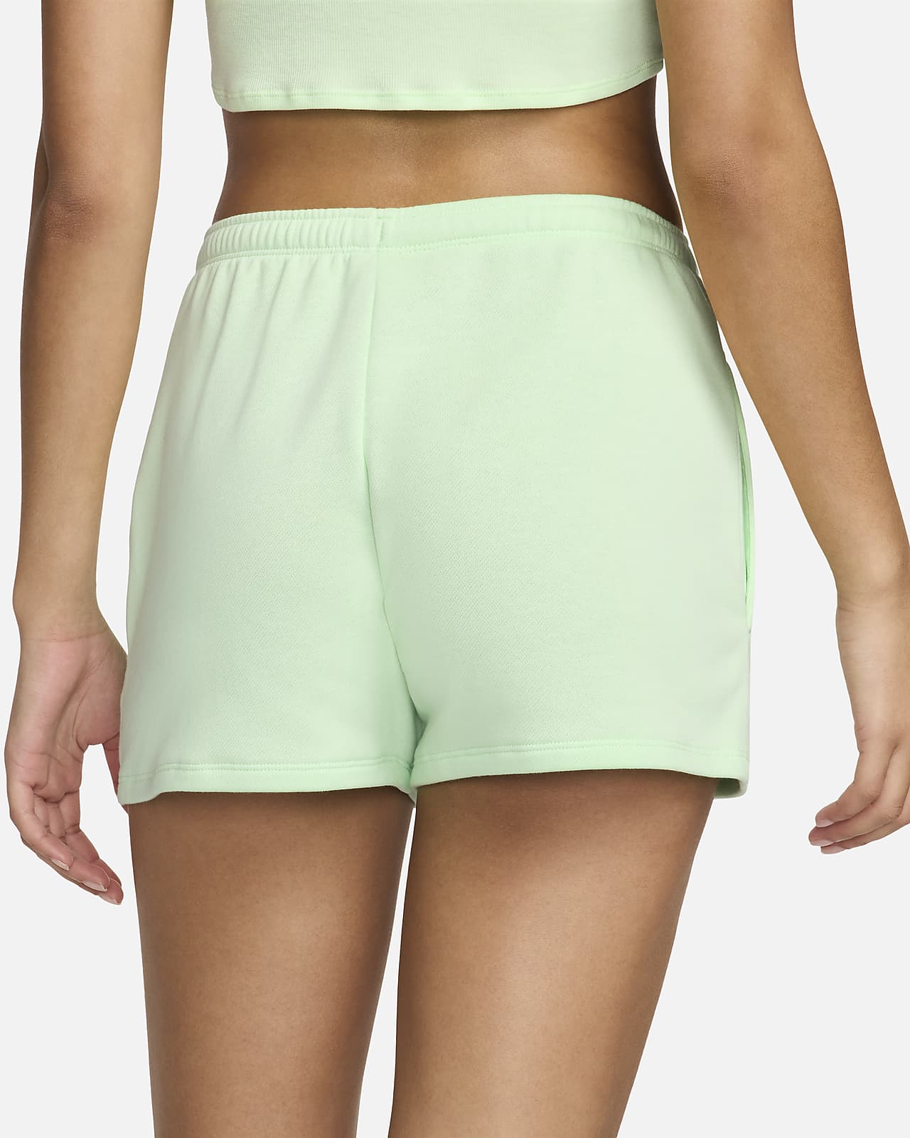 Nike Sportswear Essential Women's French Terry Shorts (X-Small, Dark Grey  Heather/Matte Silver/White) at  Women's Clothing store