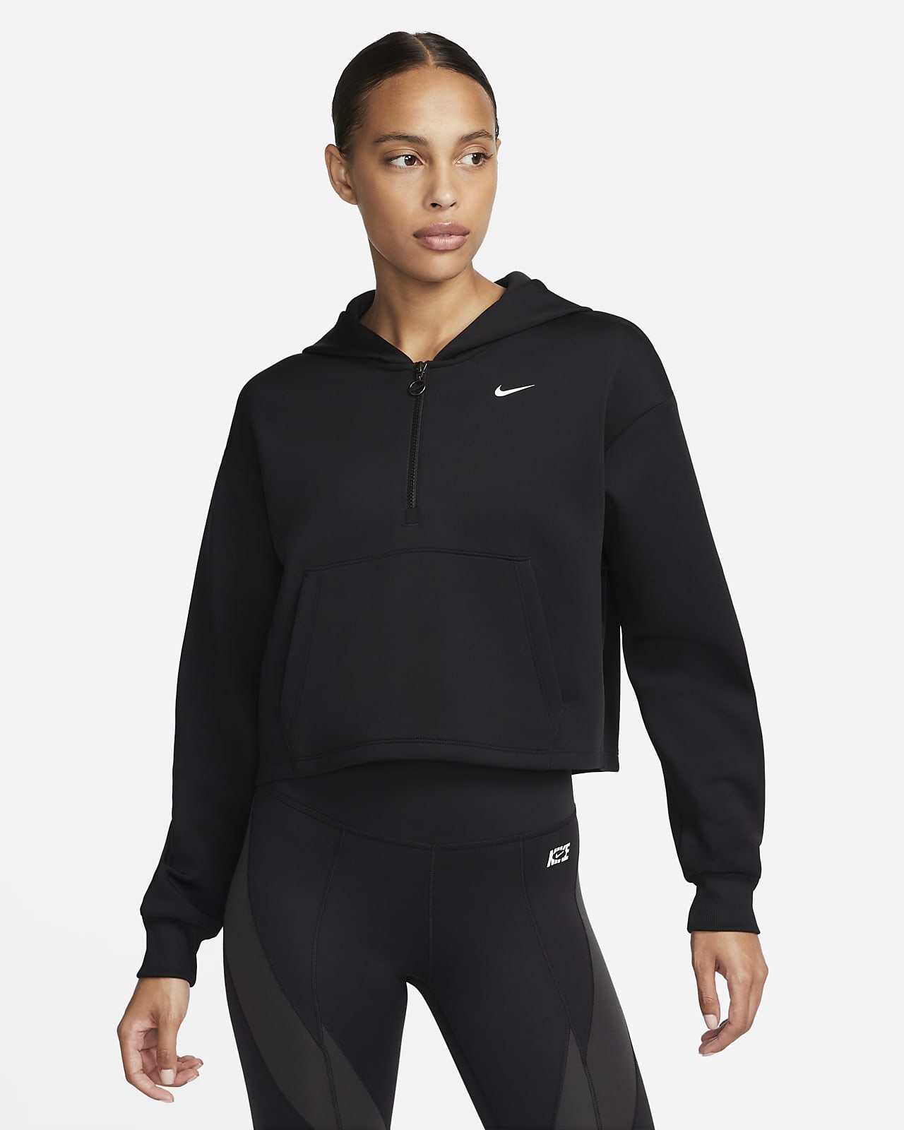 Nike Dri-FIT Trainings-Hoodie mit Grafik und Halbreißverschluss für Damen