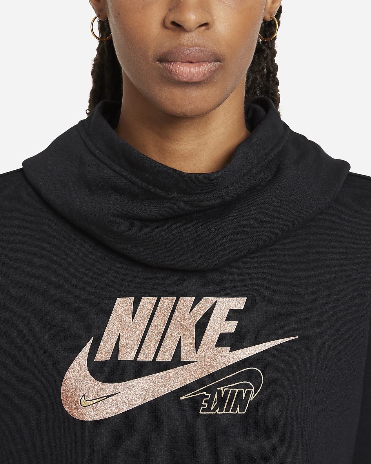 nike glitter swoosh hoodie