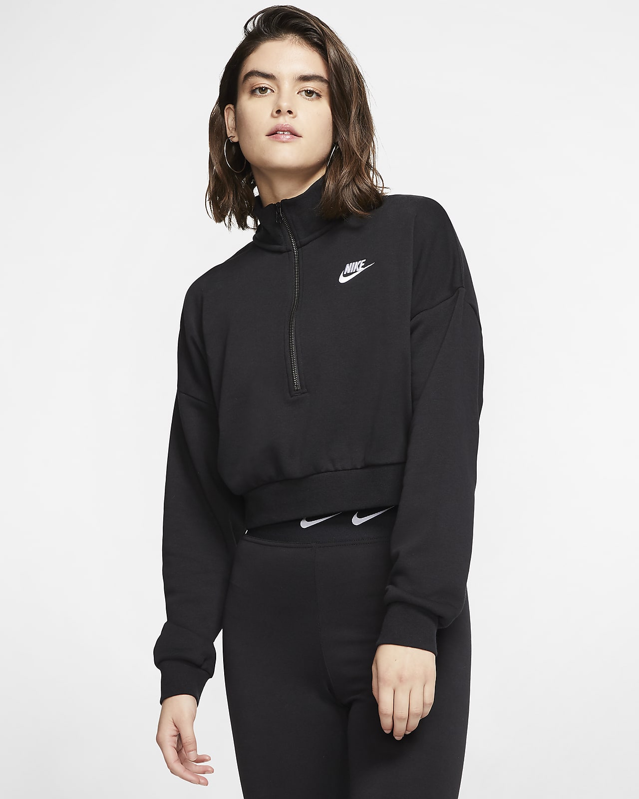 Nike Sportswear Essential Women's Fleece Long-Sleeve Crop Top. Nike EG