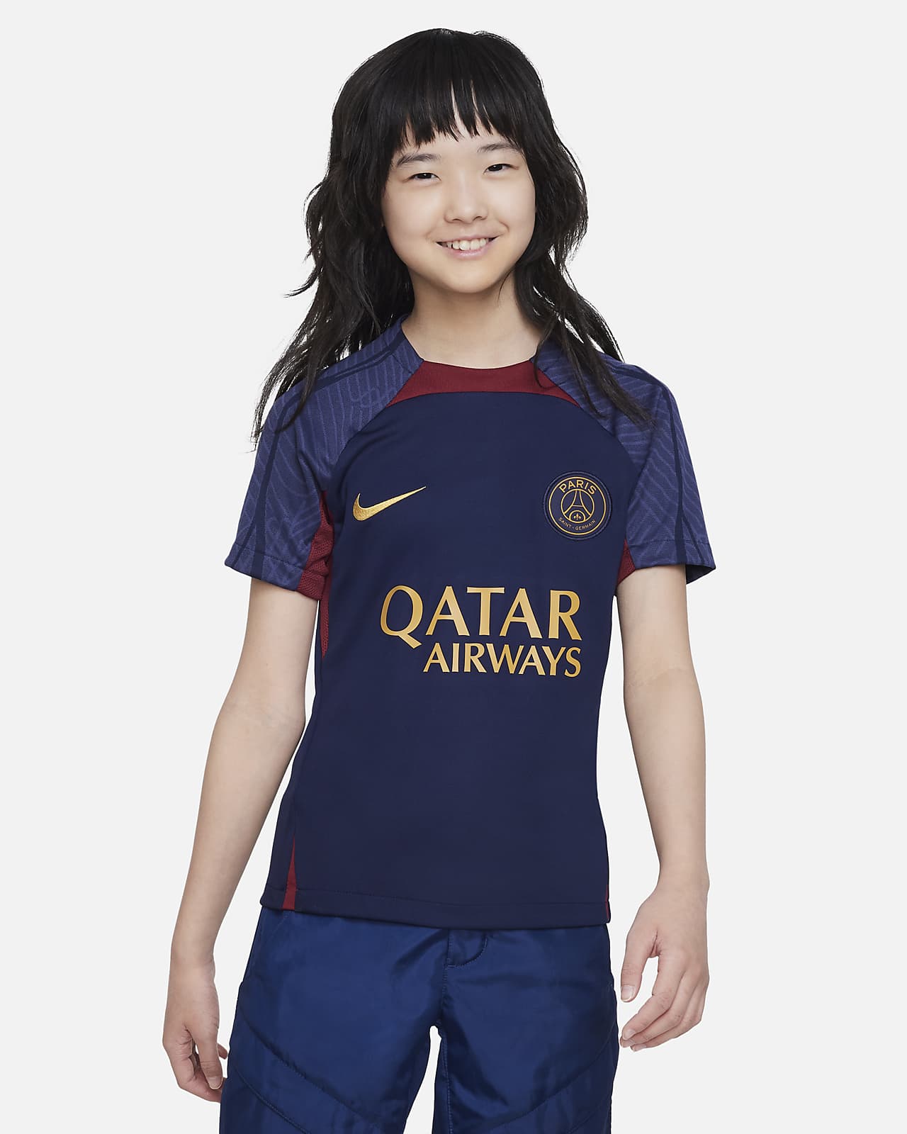 Πλεκτή ποδοσφαιρική μπλούζα Nike Dri-FIT Παρί Σεν Ζερμέν Strike για μεγάλα παιδιά