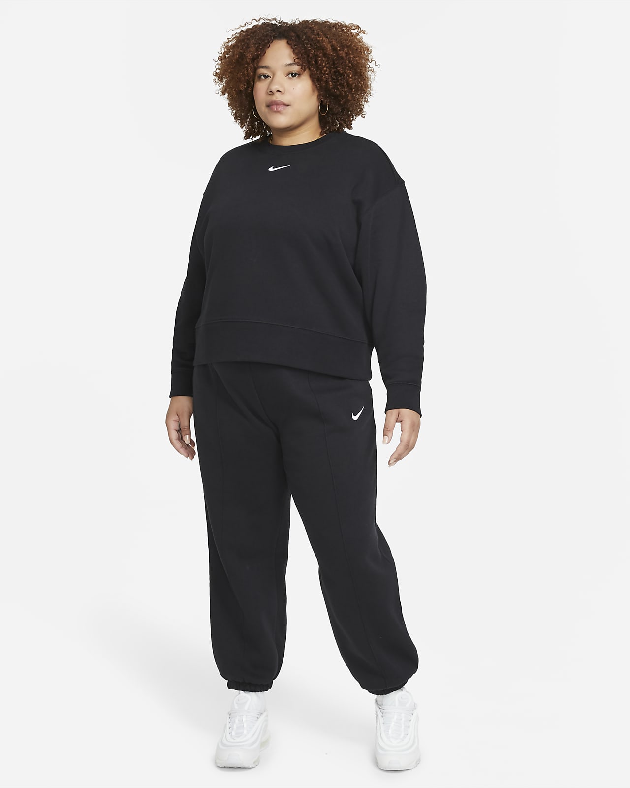 Maglia a girocollo oversize in fleece Nike Sportswear Collection Essentials  (Plus size) - Donna. Nike CH