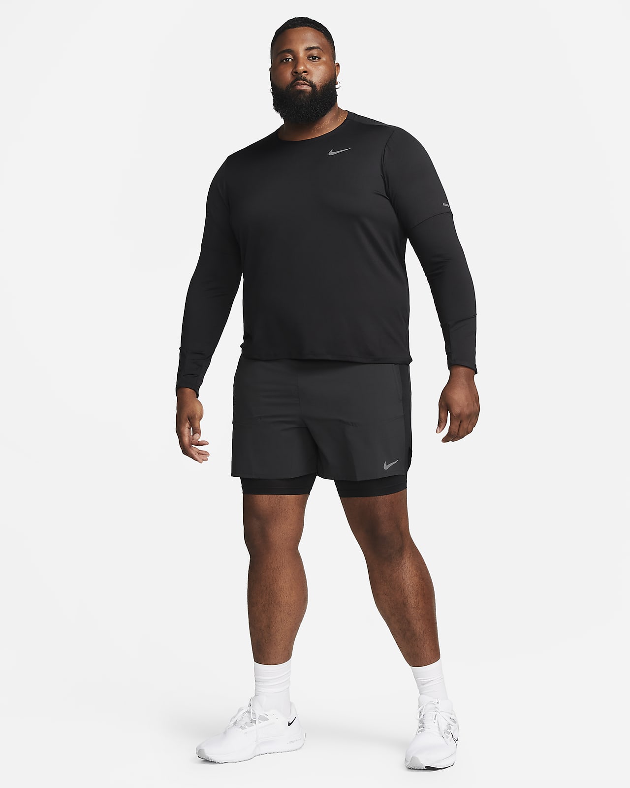 NEW Nike Dri-Fit 7 Stride 2-in-1 Running Shorts Black Size 2XL DM4757 010