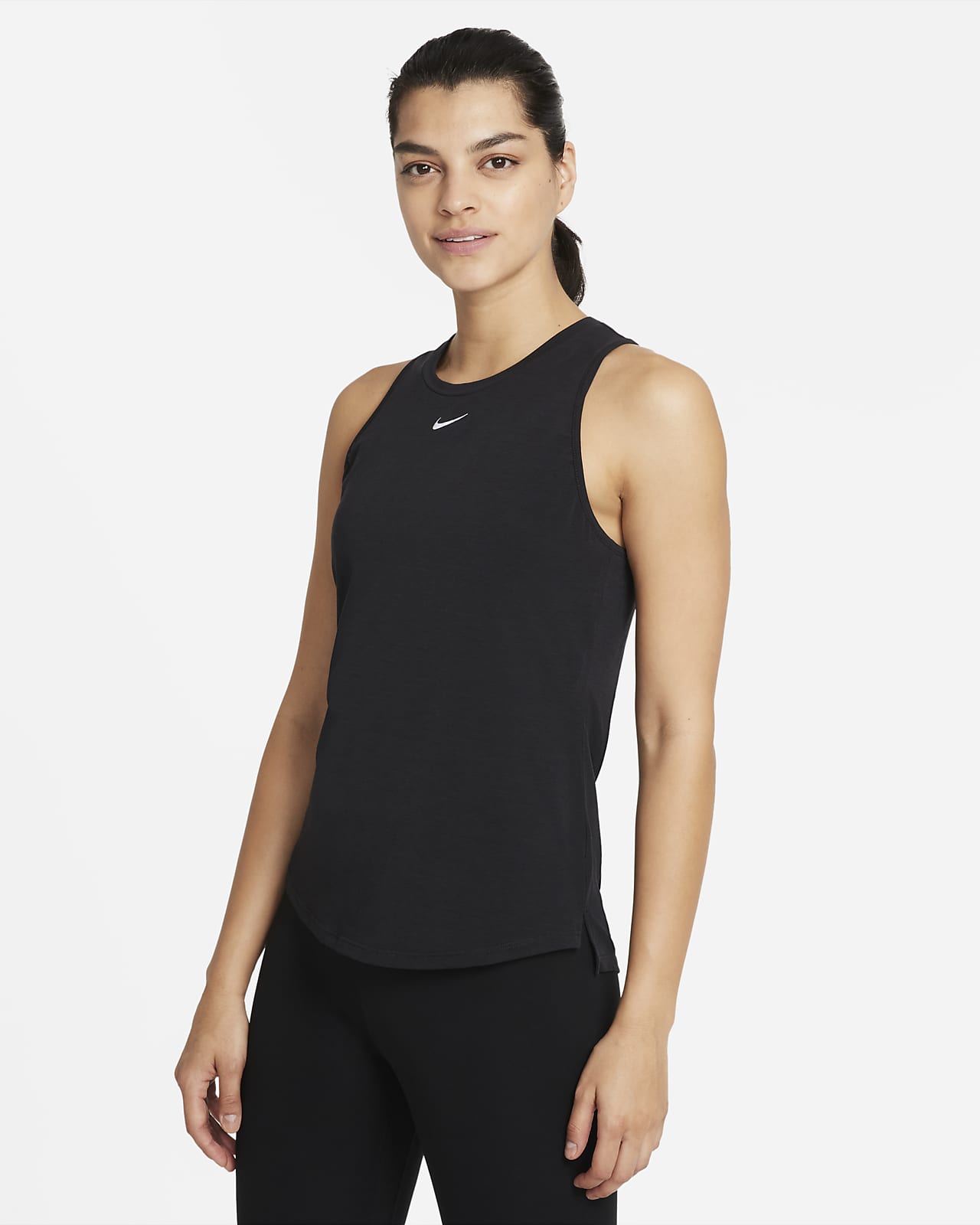 Nike Women's Dri-FIT SMALL One Luxe Slim Fit Tank Top DD0595-010 NWT