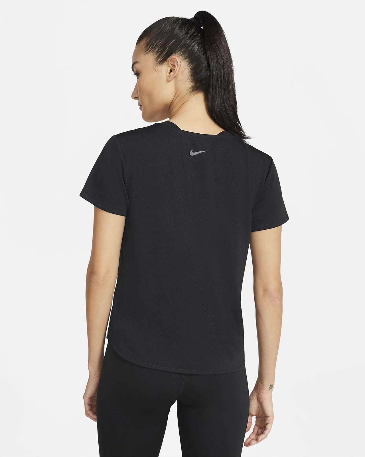 nike swoosh top black