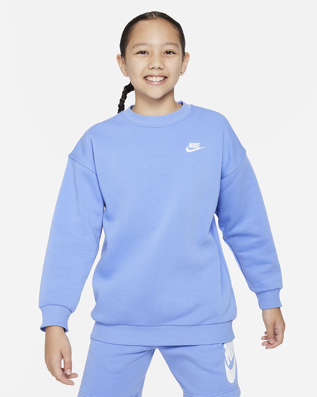 Sudadera oversized para niña talla grande Nike Sportswear Club Fleece