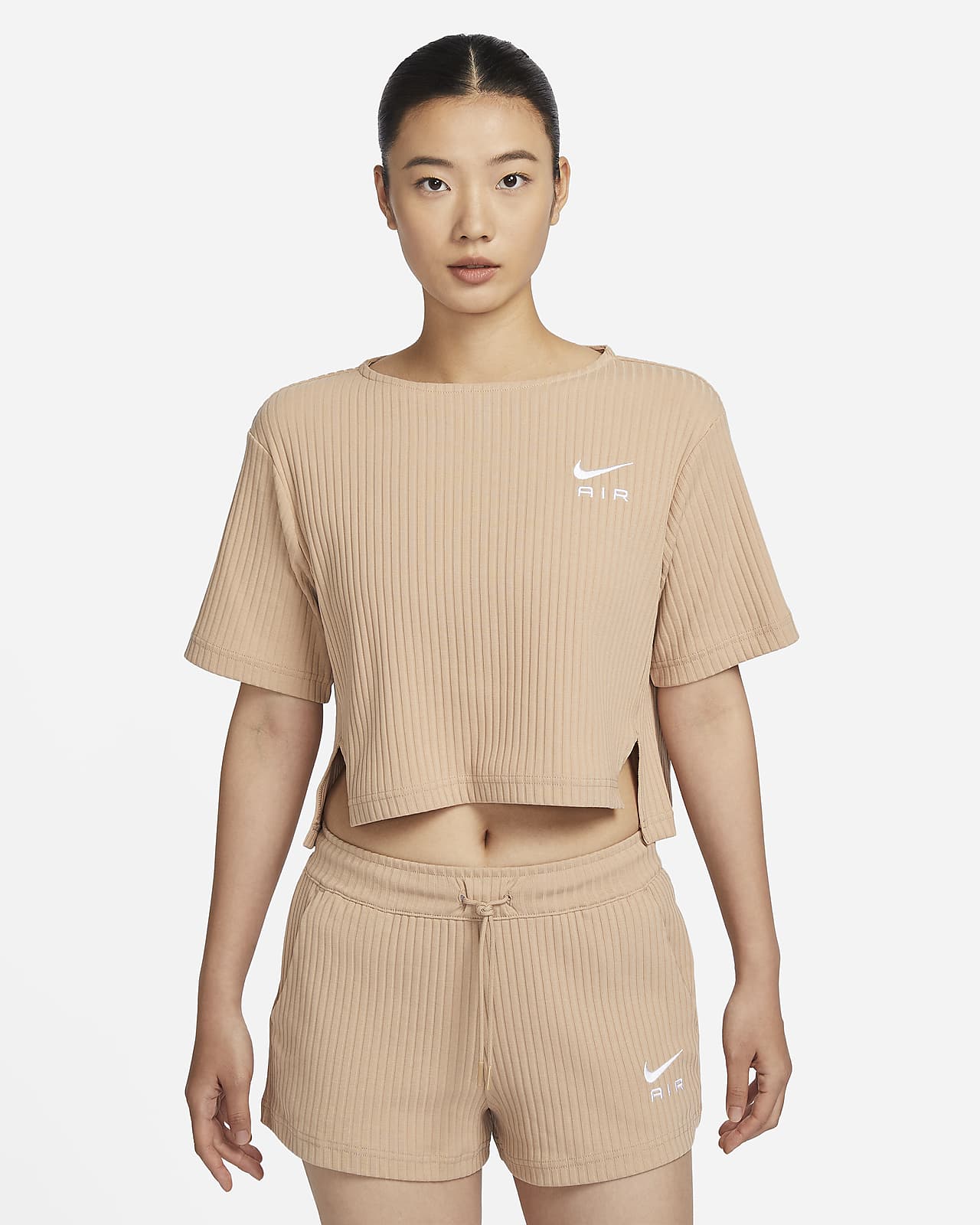 Nike Sportswear Ribbed Jersey Short Sleeve Top - Women's 