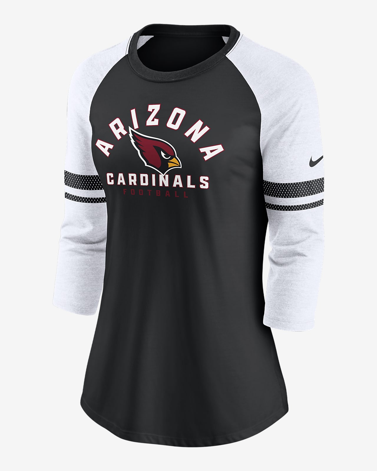 Nike Women's Fashion (NFL Arizona Cardinals) 3/4-Sleeve T-Shirt in Black, Size: Large | NKNW093N9C-06O