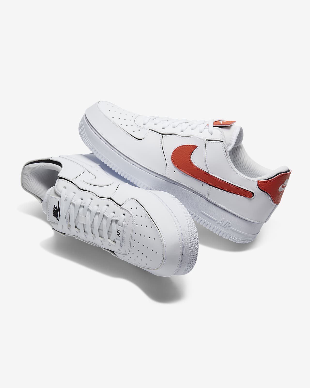 nike air force 1 white and red mens