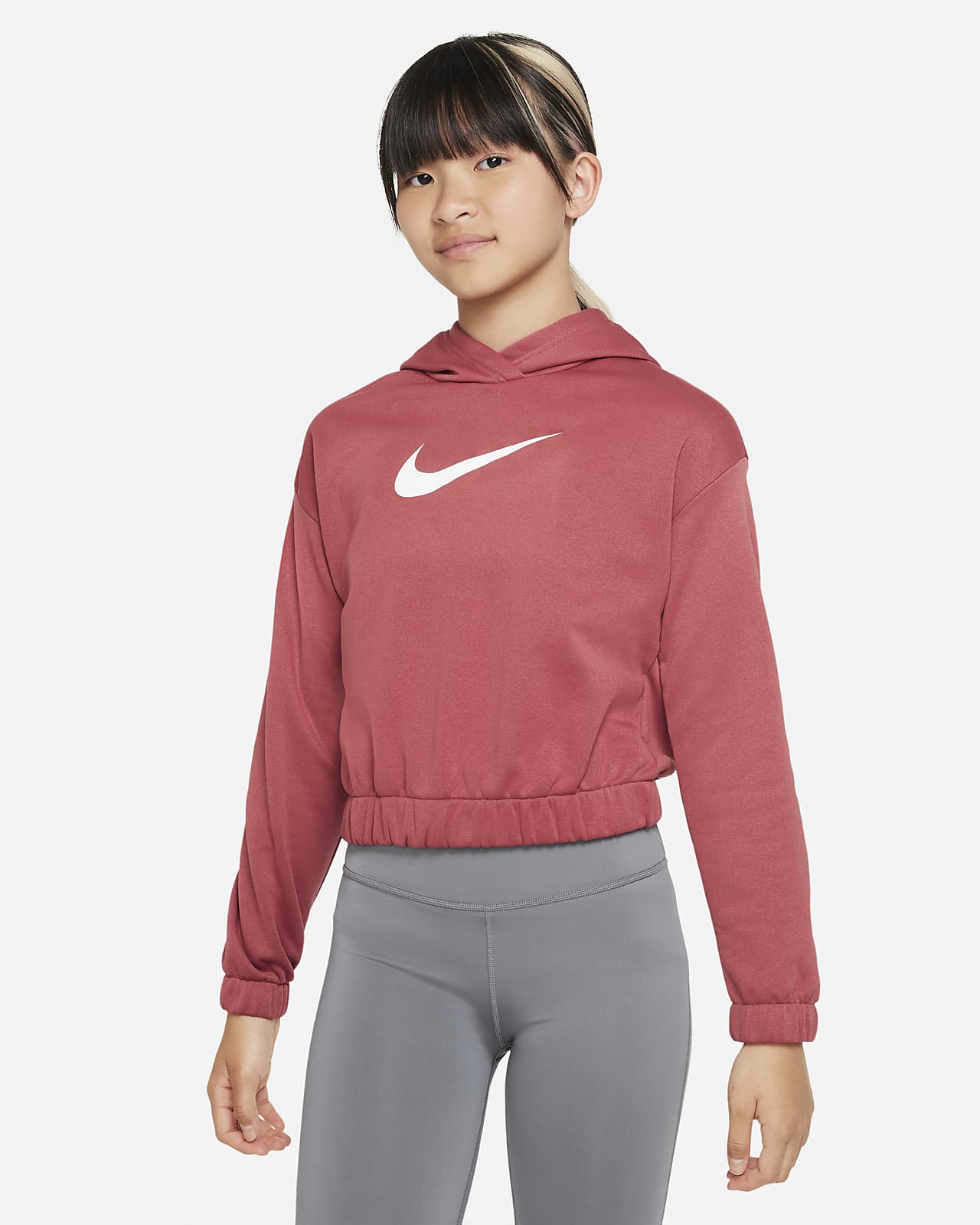 Nike Therma-FIT-pullover-hættetrøje til større børn (piger)