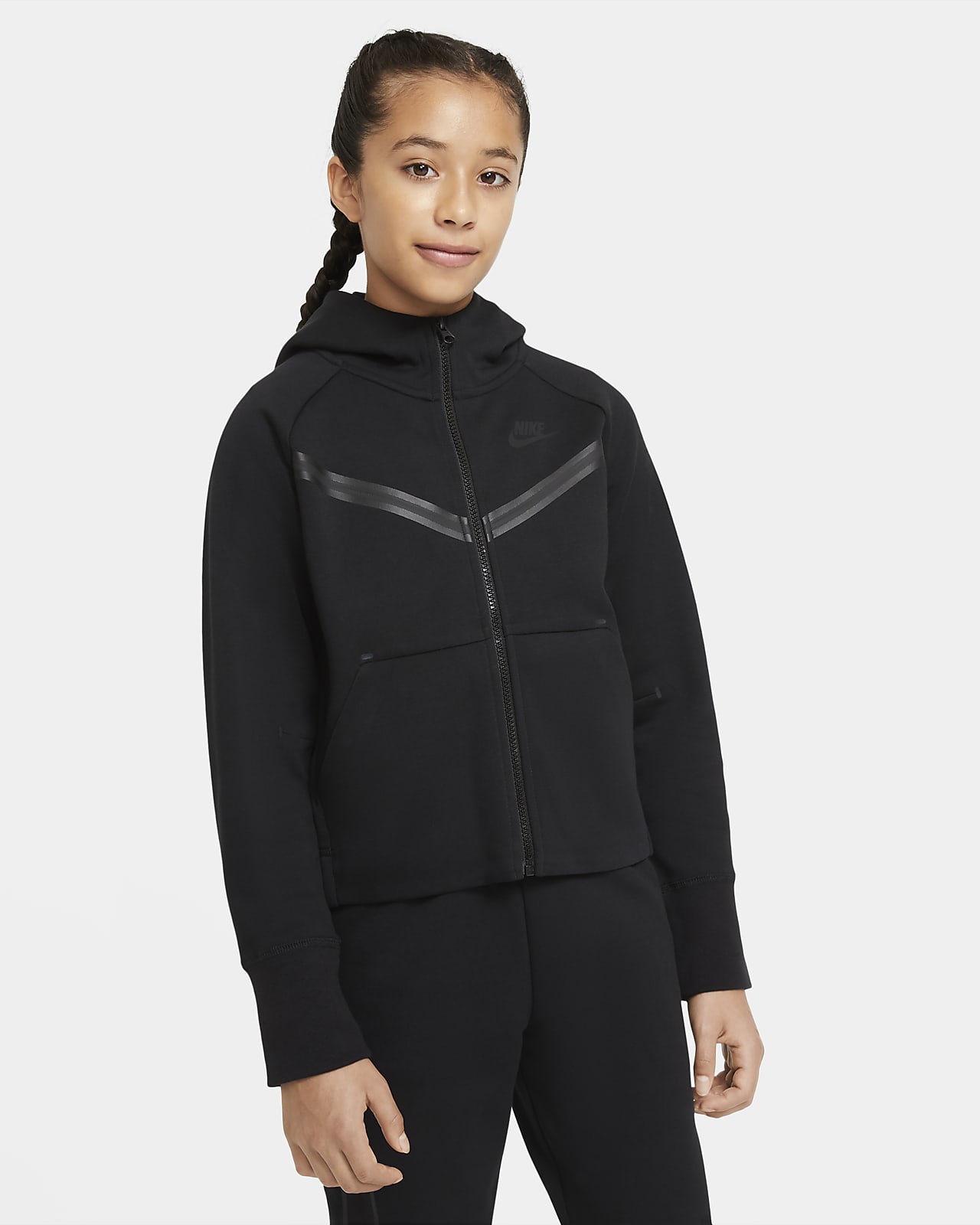Tech Big (Girls') Full-Zip Hoodie. Nike.com