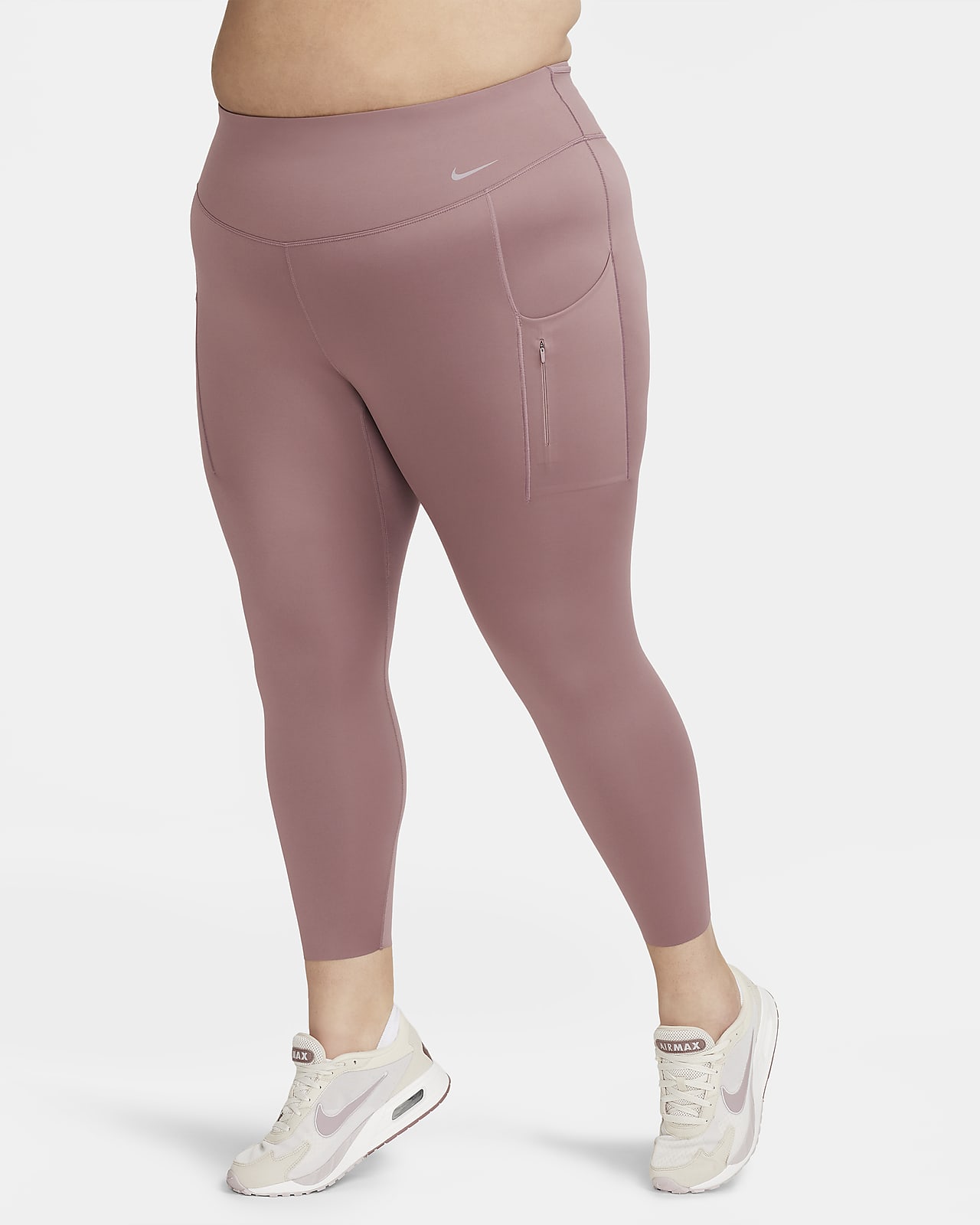 Women Nike Firm-Support High-Waisted 7/8 Leggings Pocket Purple